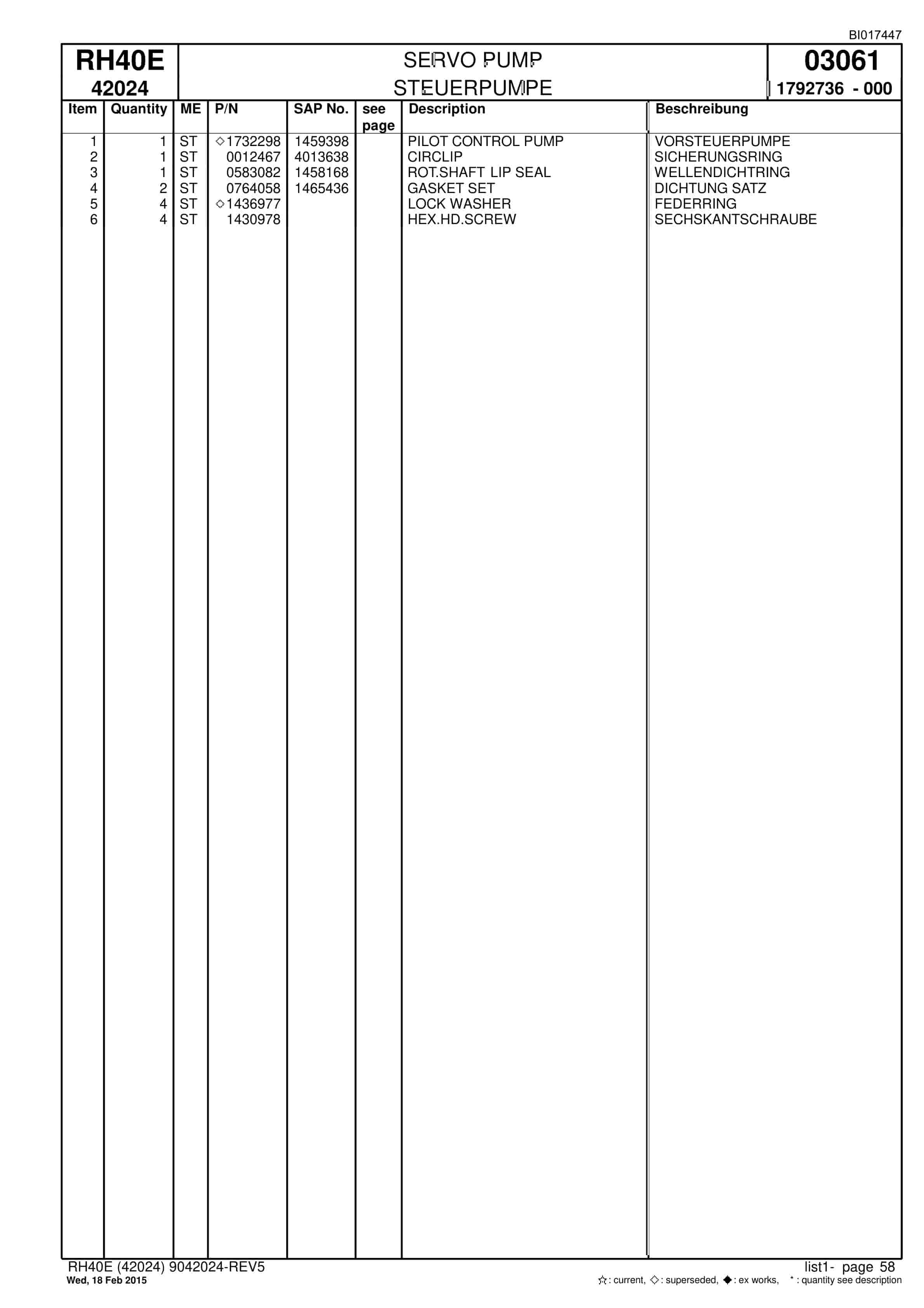 Caterpillar 6015 Hydraulic Shovel Spare Parts Manual BI017447-2