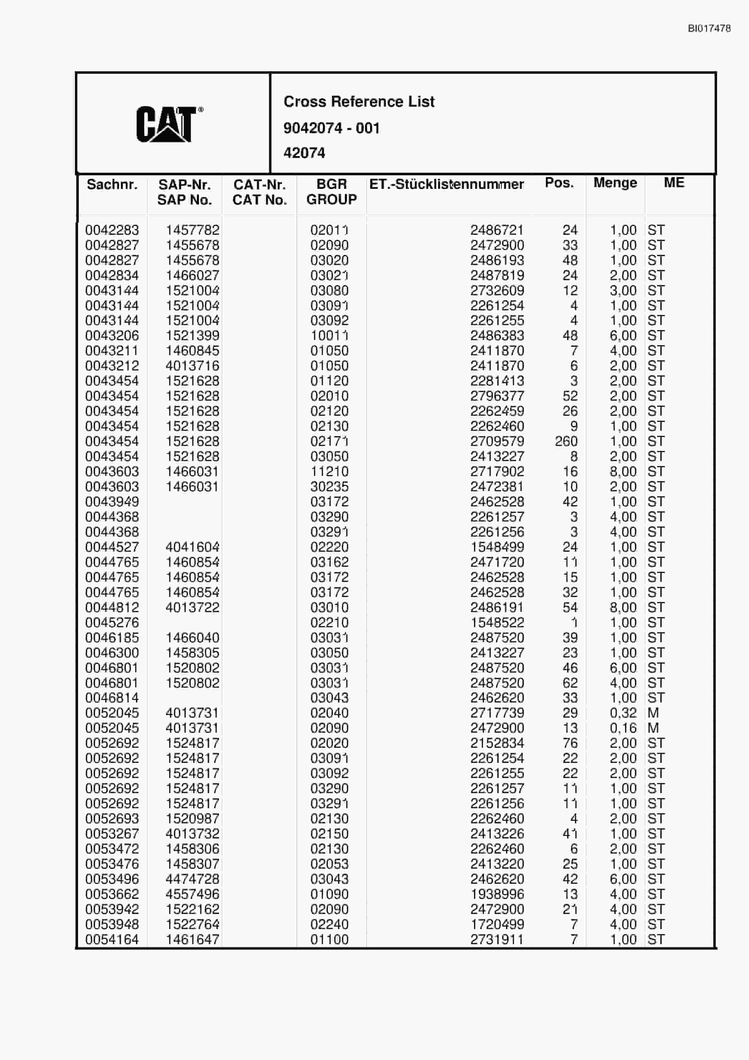 Caterpillar 6015 Hydraulic Shovel Spare Parts Manual BI017478-5