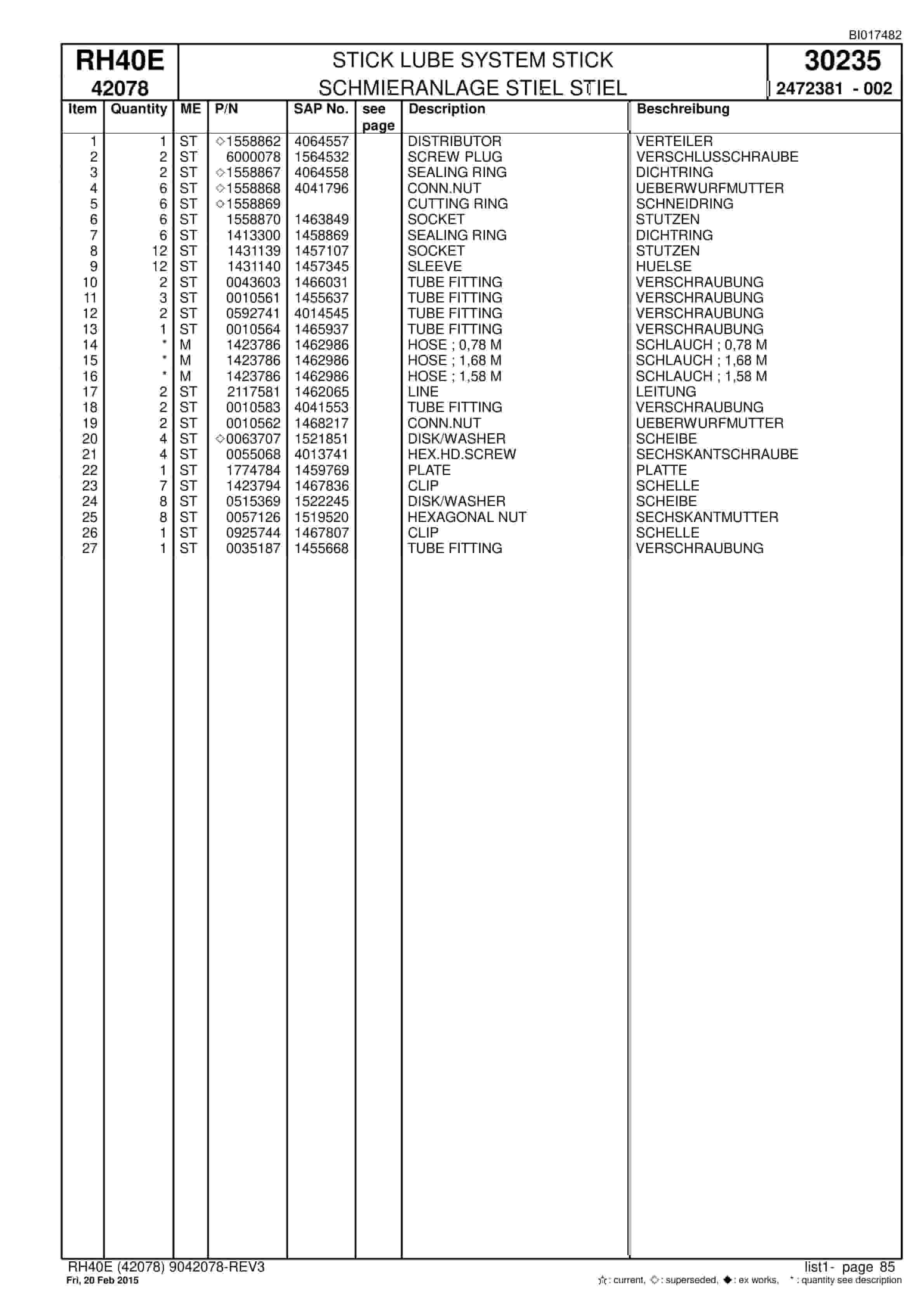 Caterpillar 6015 Hydraulic Shovel Spare Parts Manual BI017482-4