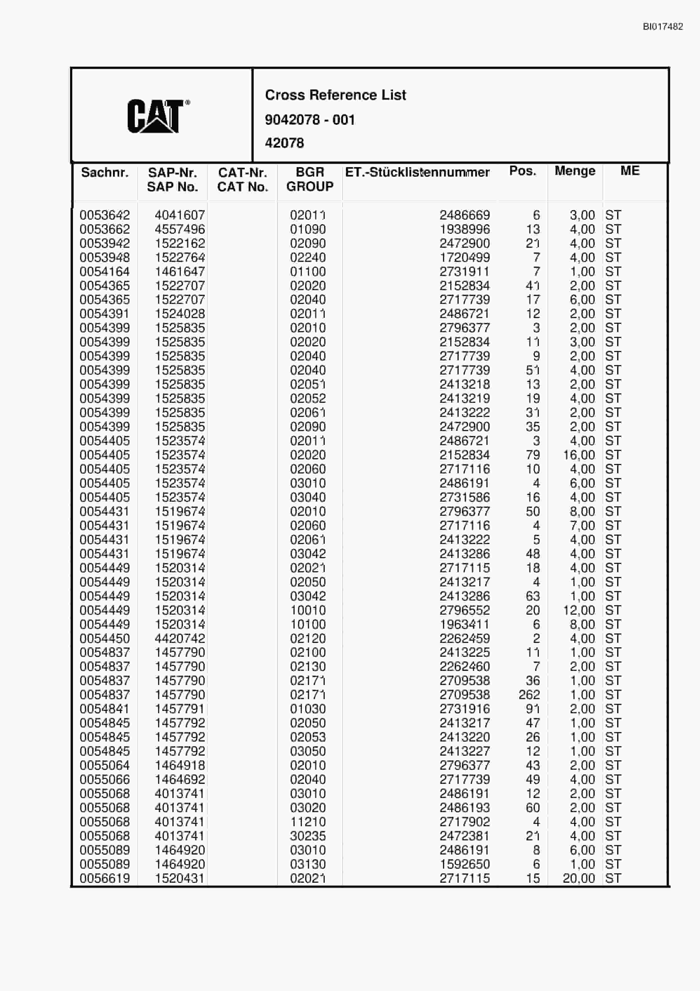 Caterpillar 6015 Hydraulic Shovel Spare Parts Manual BI017482-5