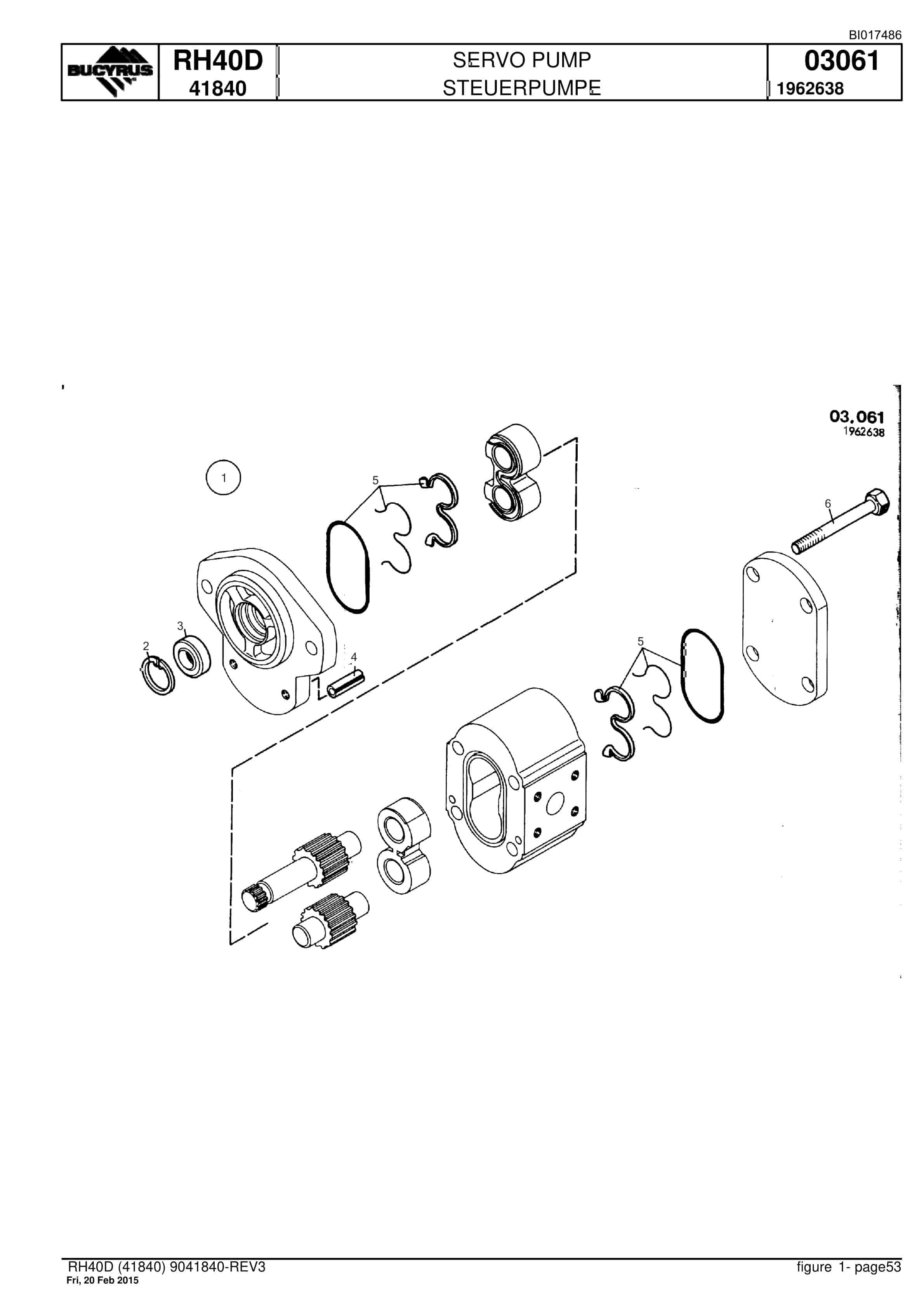 Caterpillar 6015 Hydraulic Shovel Spare Parts Manual BI017486-2
