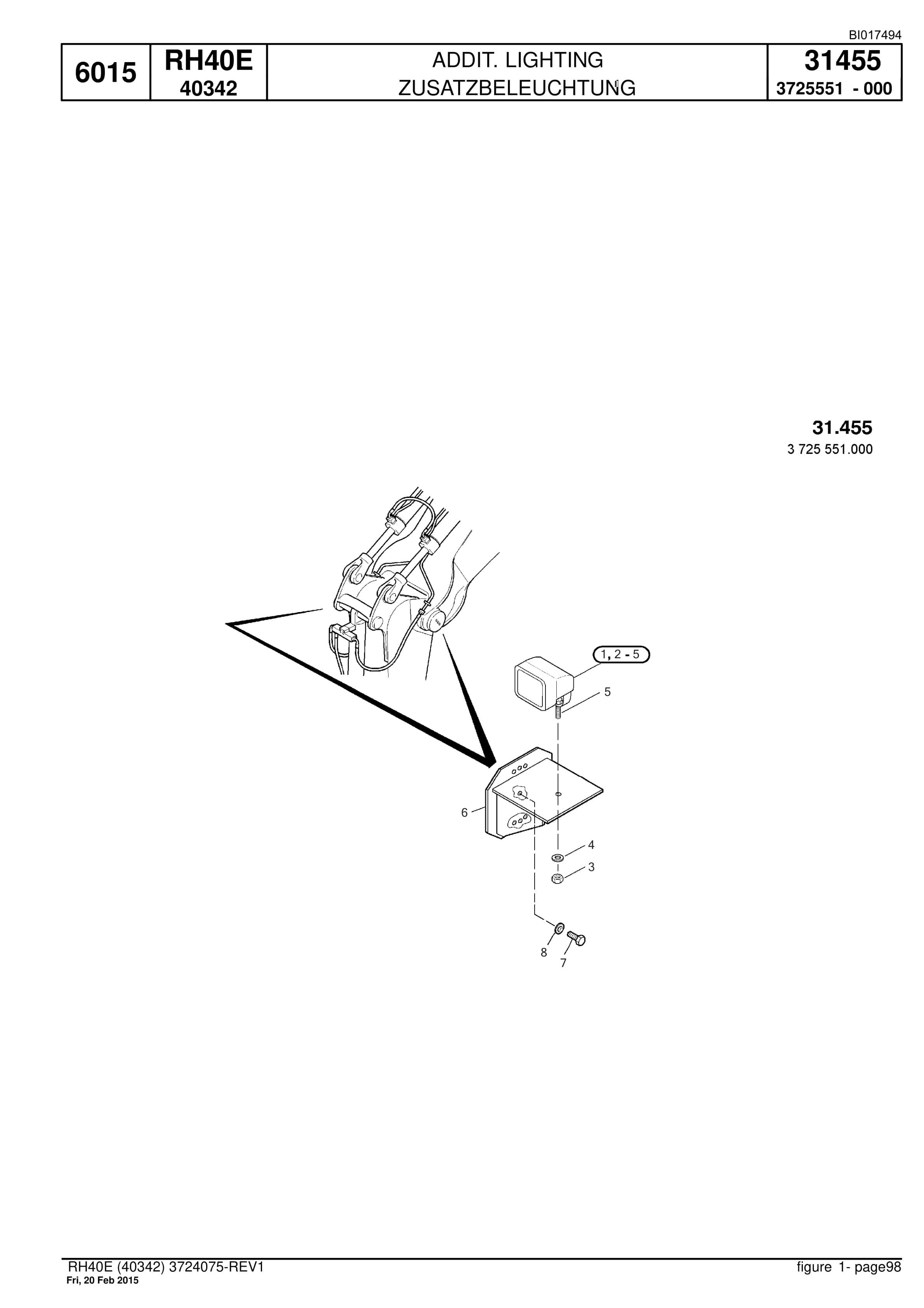Caterpillar 6015 Hydraulic Shovel Spare Parts Manual BI017494-3