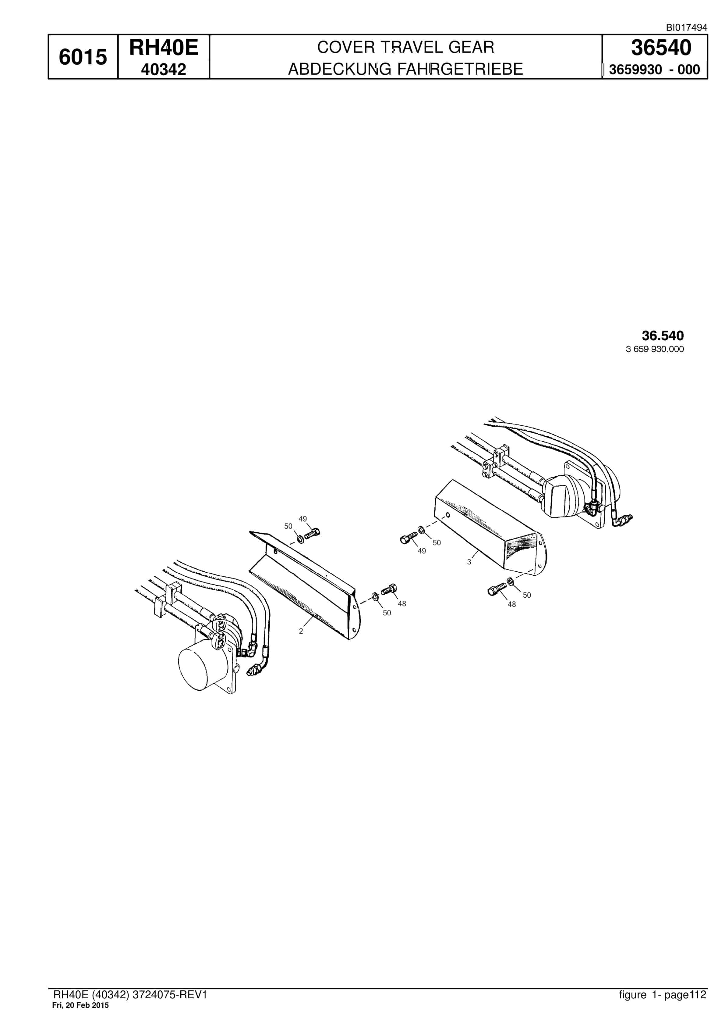 Caterpillar 6015 Hydraulic Shovel Spare Parts Manual BI017494-4