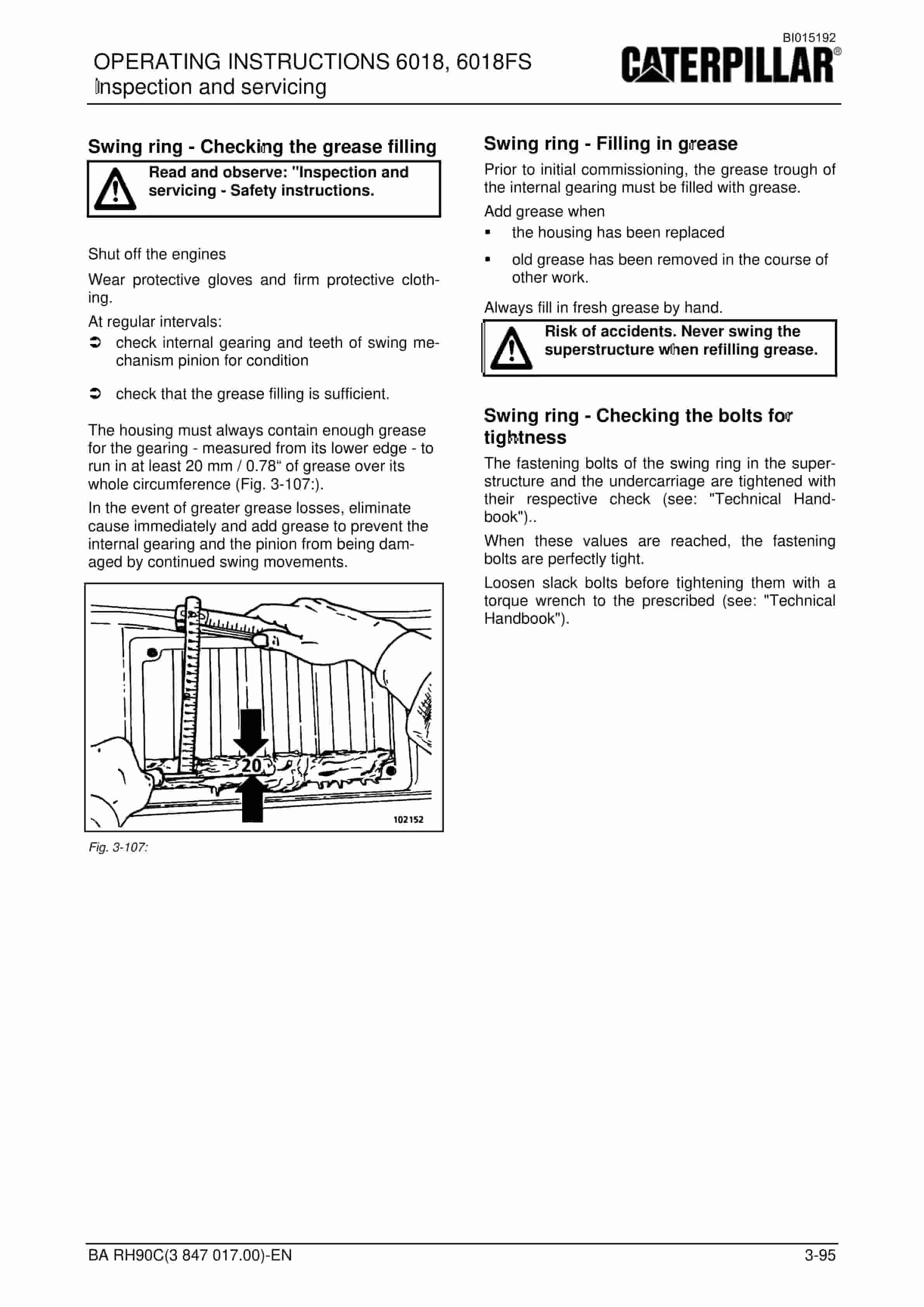 Caterpillar 6018, 6018 FS Hydraulic Shovel Operation And Maintenance Manual BI015192 3 Caterpillar 6018, 6018 FS Hydraulic Shovel Operation And Maintenance Manual BI015192 - Image 3
