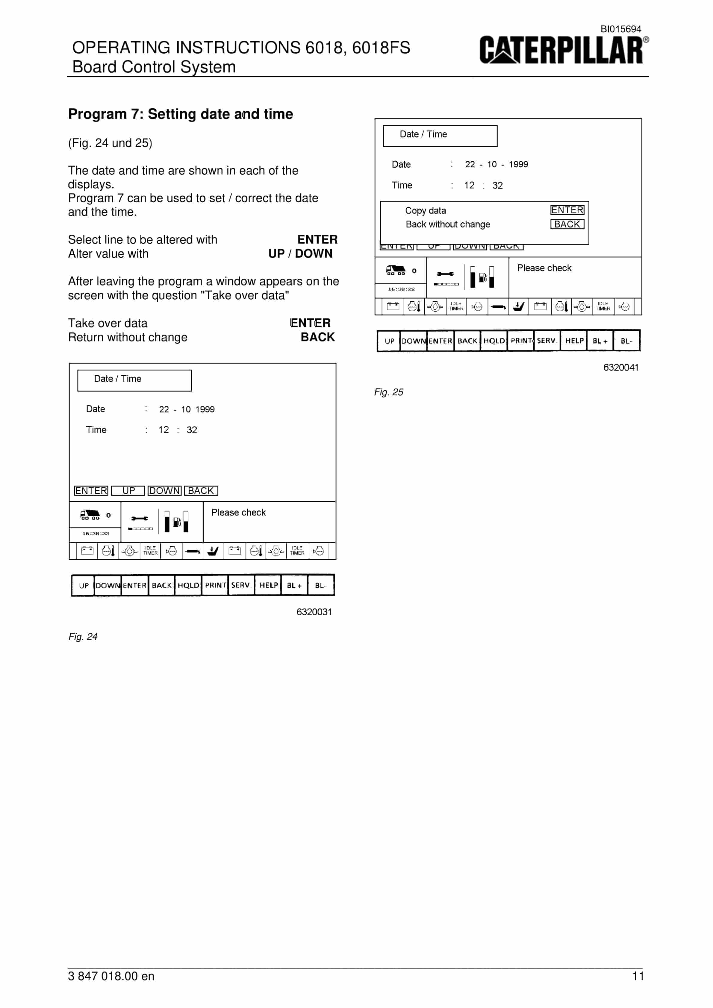 Caterpillar 6018, 6018FS Board Control System Operation Manual BI015694 3 Caterpillar 6018, 6018FS Board Control System Operation Manual BI015694 - Image 3
