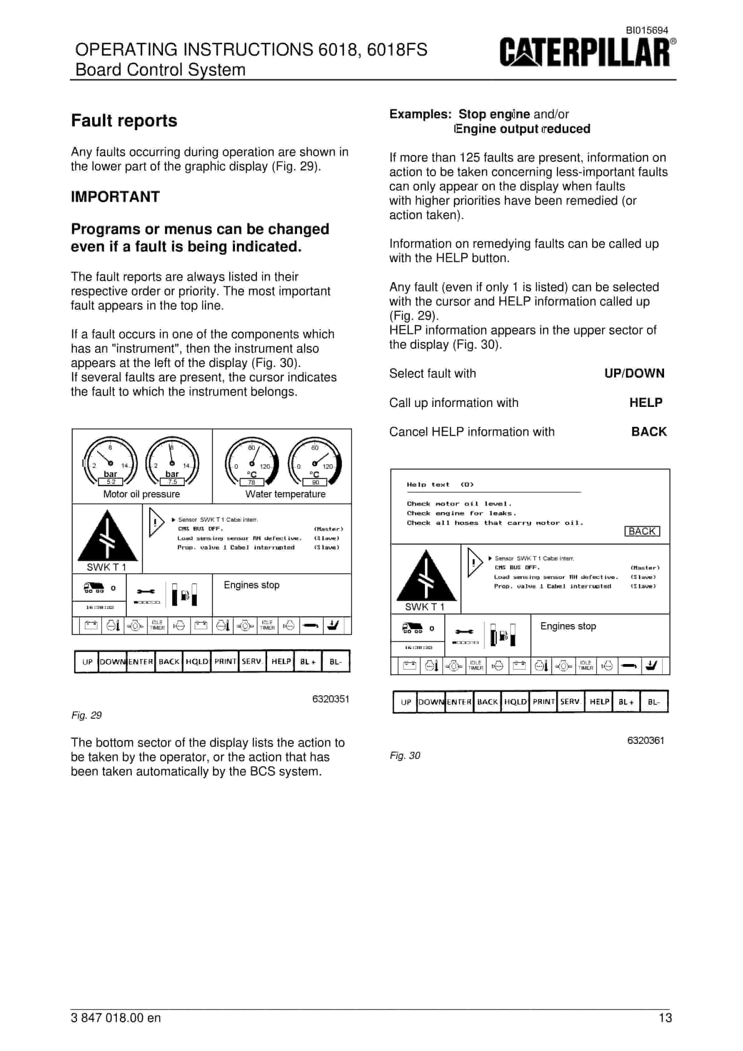 Caterpillar 6018, 6018FS Board Control System Operation Manual BI015694 4 Caterpillar 6018, 6018FS Board Control System Operation Manual BI015694 - Image 4