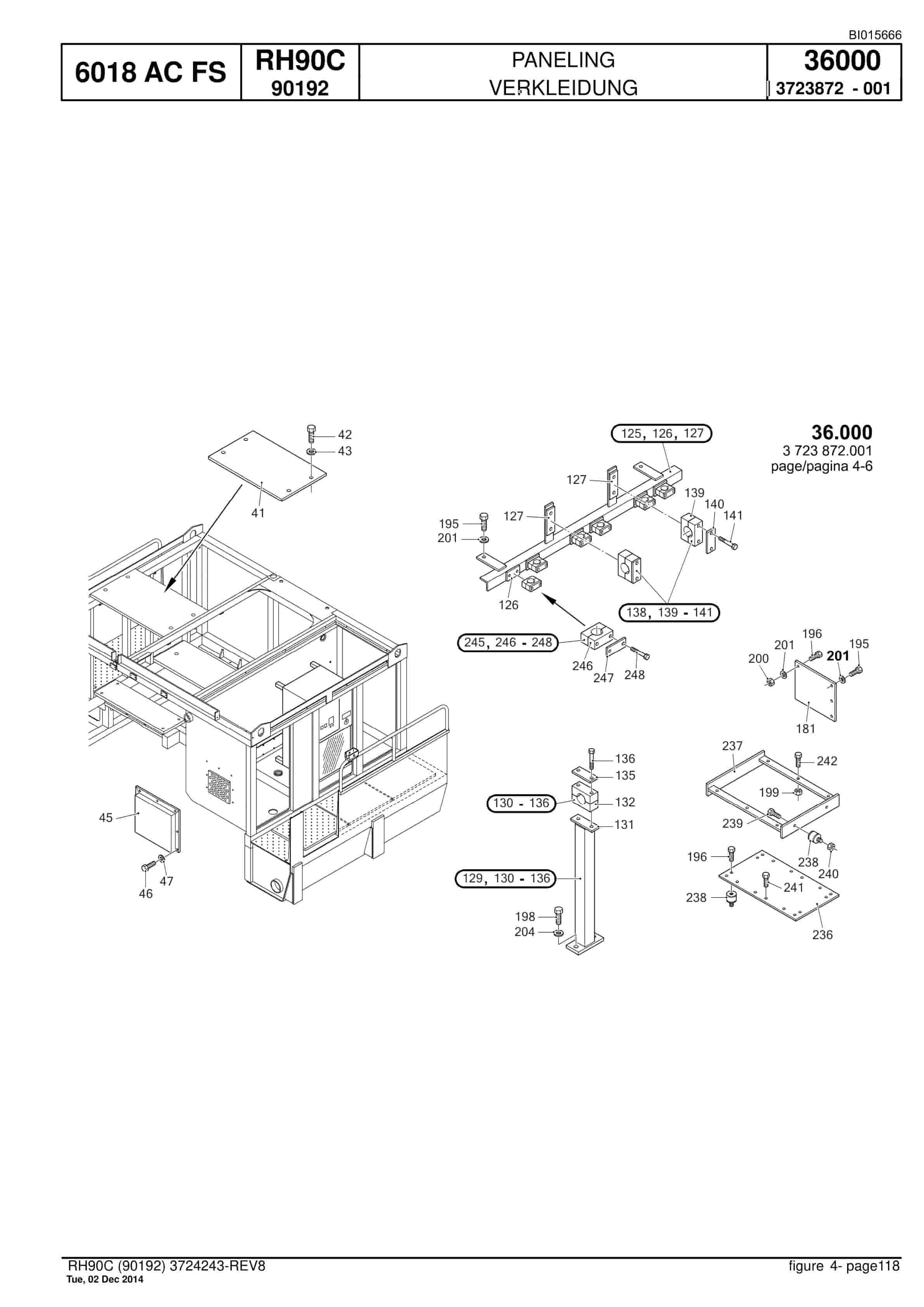 Caterpillar 6018 AC FS Hydraulic Shovel Spare Parts Manual BI015666-3