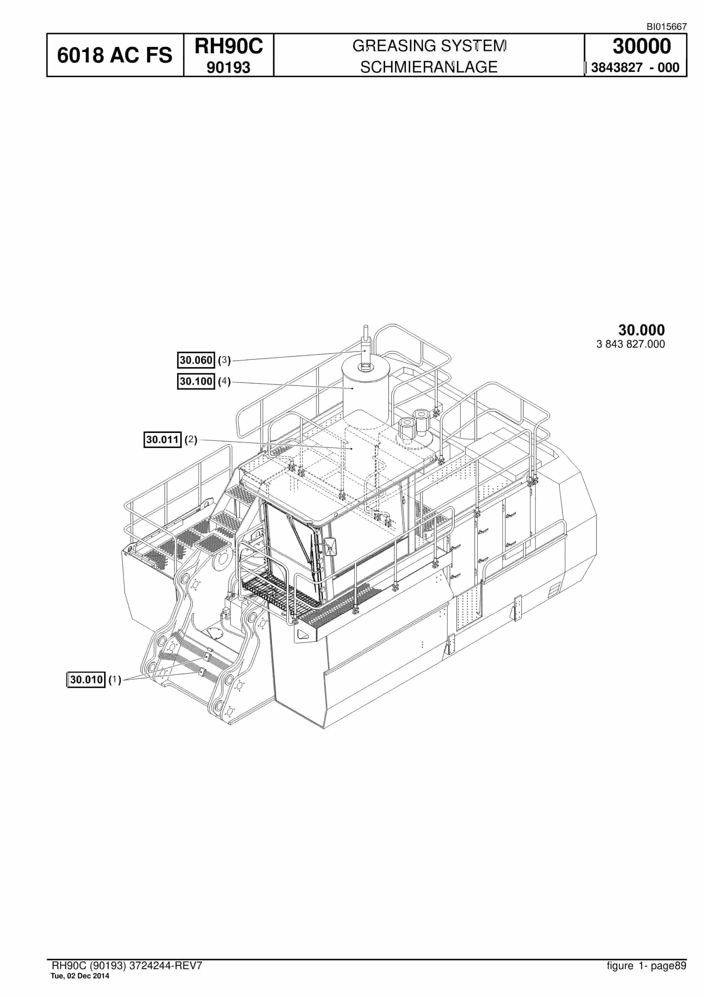 Caterpillar 6018 AC FS Hydraulic Shovel Spare Parts Manual BI015667-2