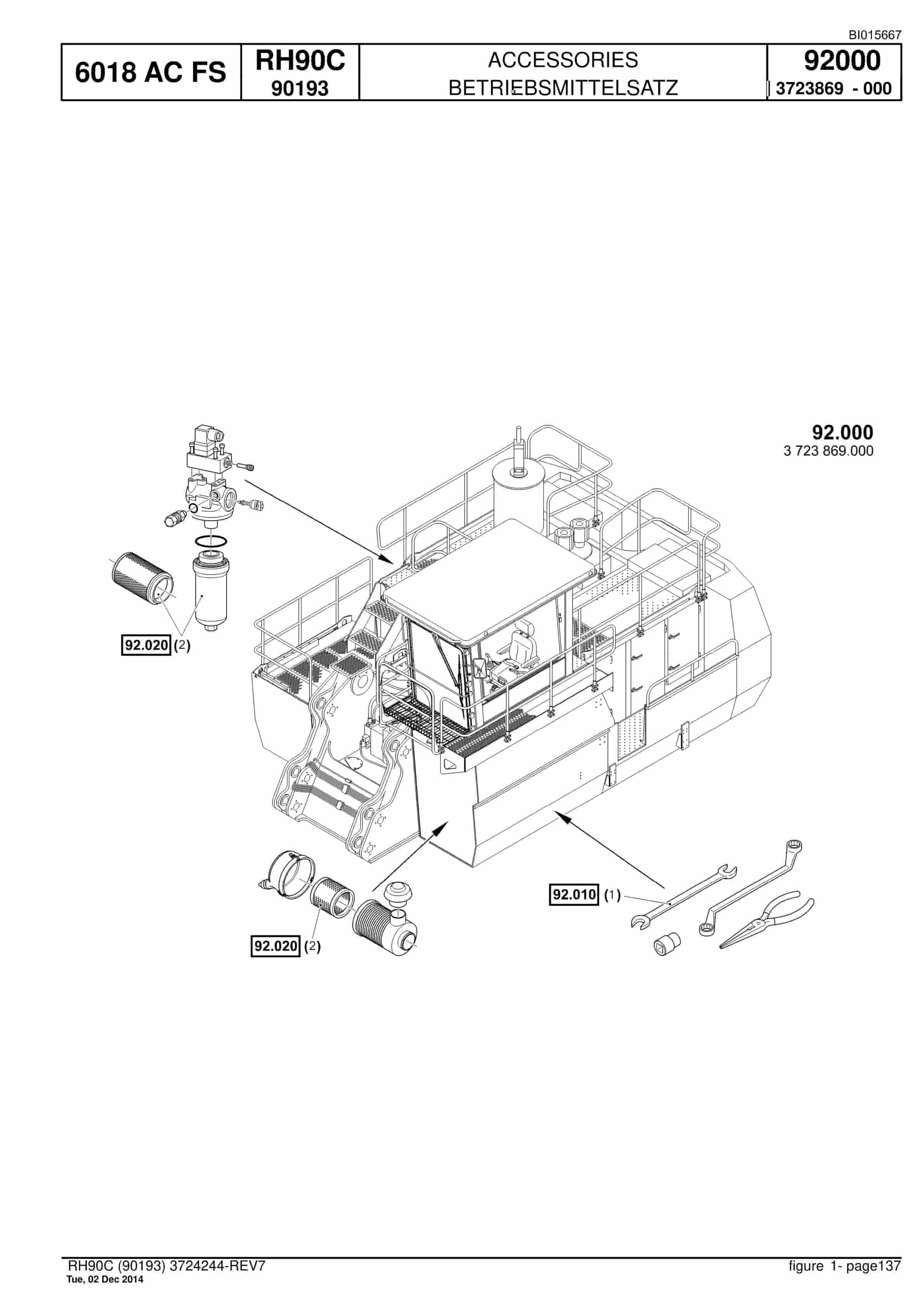 Caterpillar 6018 AC FS Hydraulic Shovel Spare Parts Manual BI015667-5