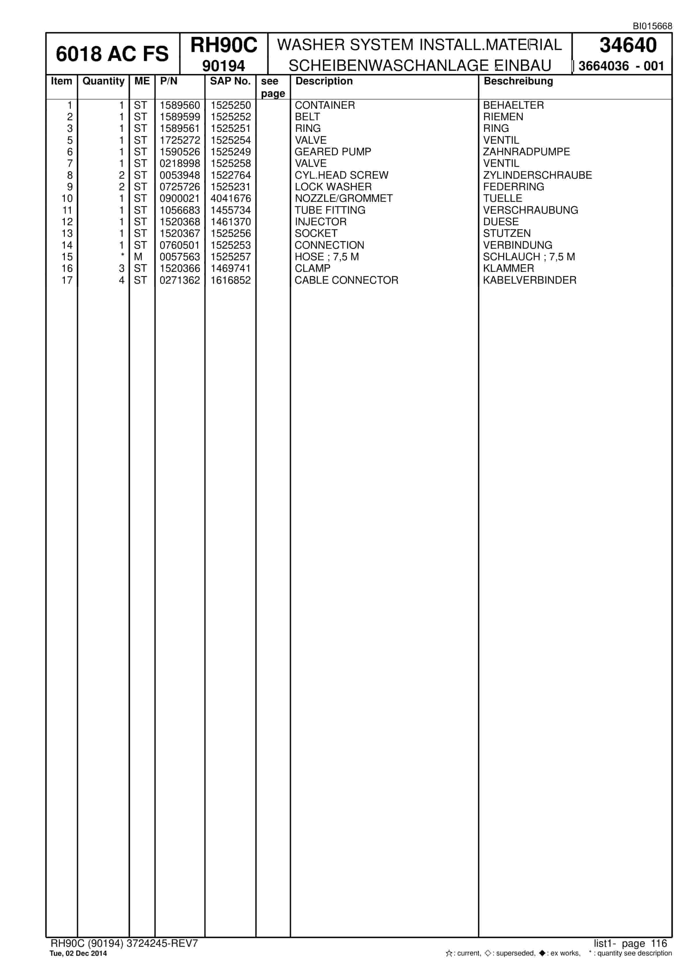 Caterpillar 6018 AC FS Hydraulic Shovel Spare Parts Manual BI015668-3