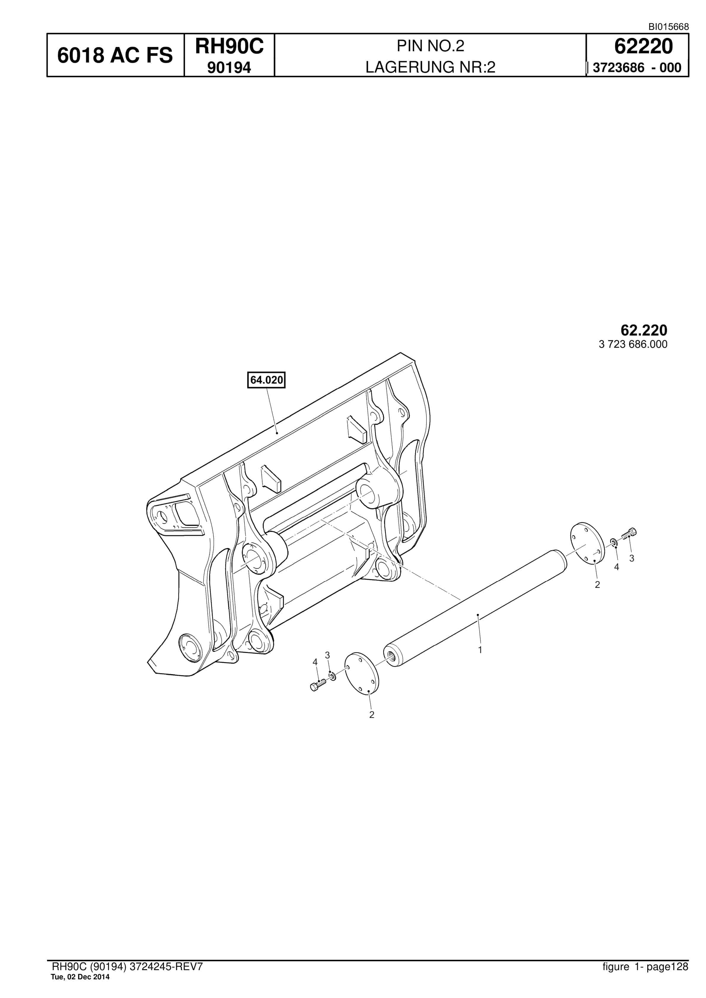 Caterpillar 6018 AC FS Hydraulic Shovel Spare Parts Manual BI015668-4
