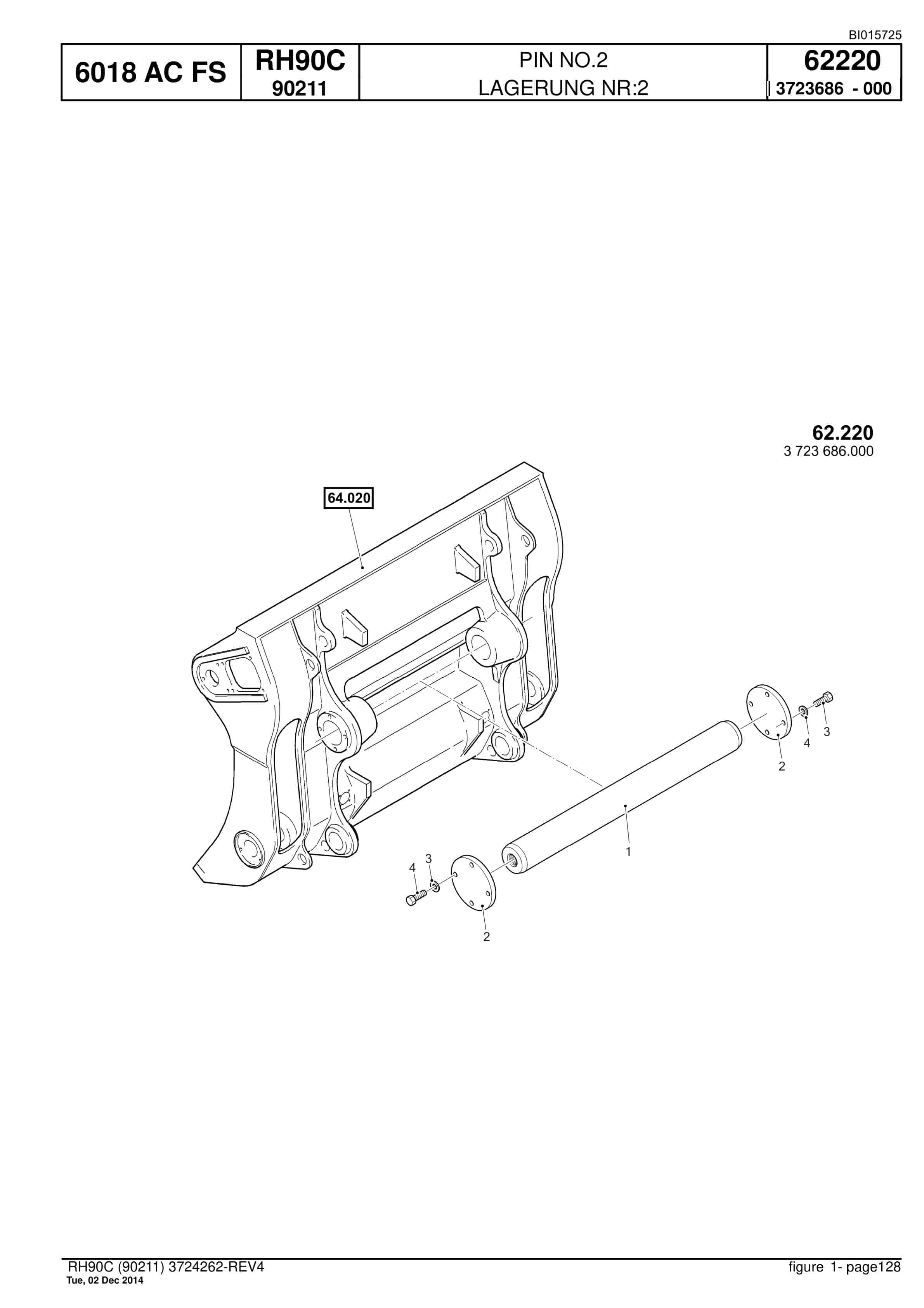 Caterpillar 6018 AC FS Hydraulic Shovel Spare Parts Manual BI015725-4