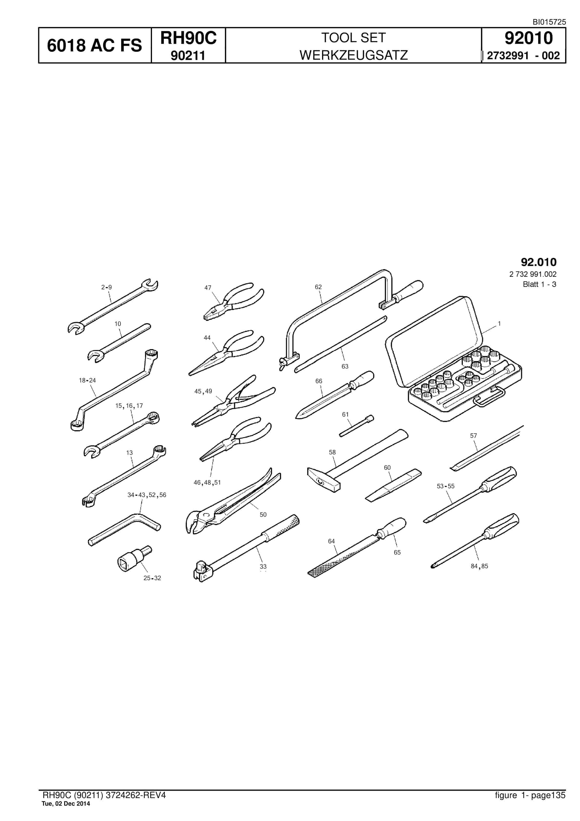 Caterpillar 6018 AC FS Hydraulic Shovel Spare Parts Manual BI015725-5