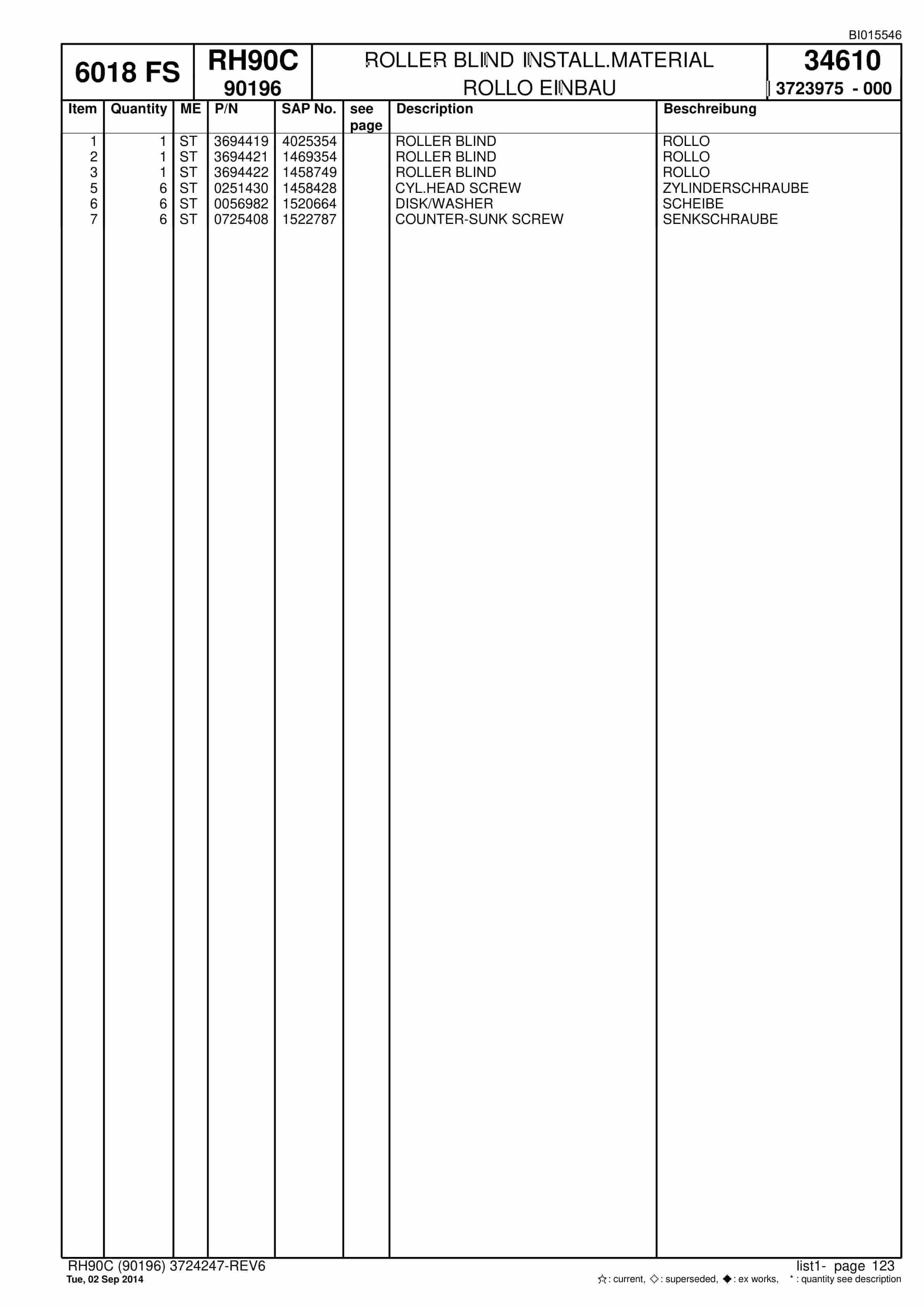 Caterpillar 6018 FS Hydraulic Shovel Spare Parts Manual BI015546-3