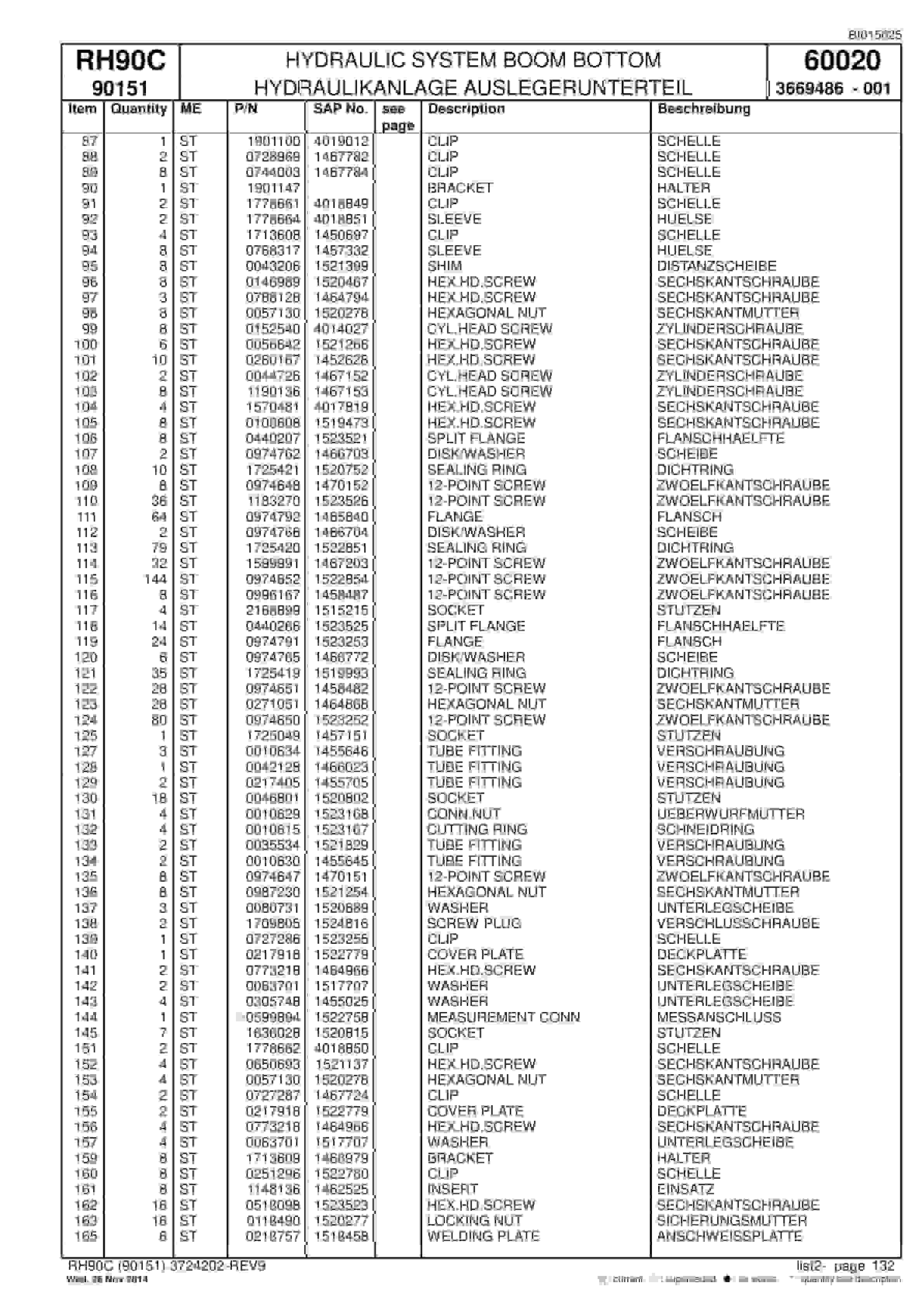 Caterpillar 6018 FS Hydraulic Shovel Spare Parts Manual BI015625-4