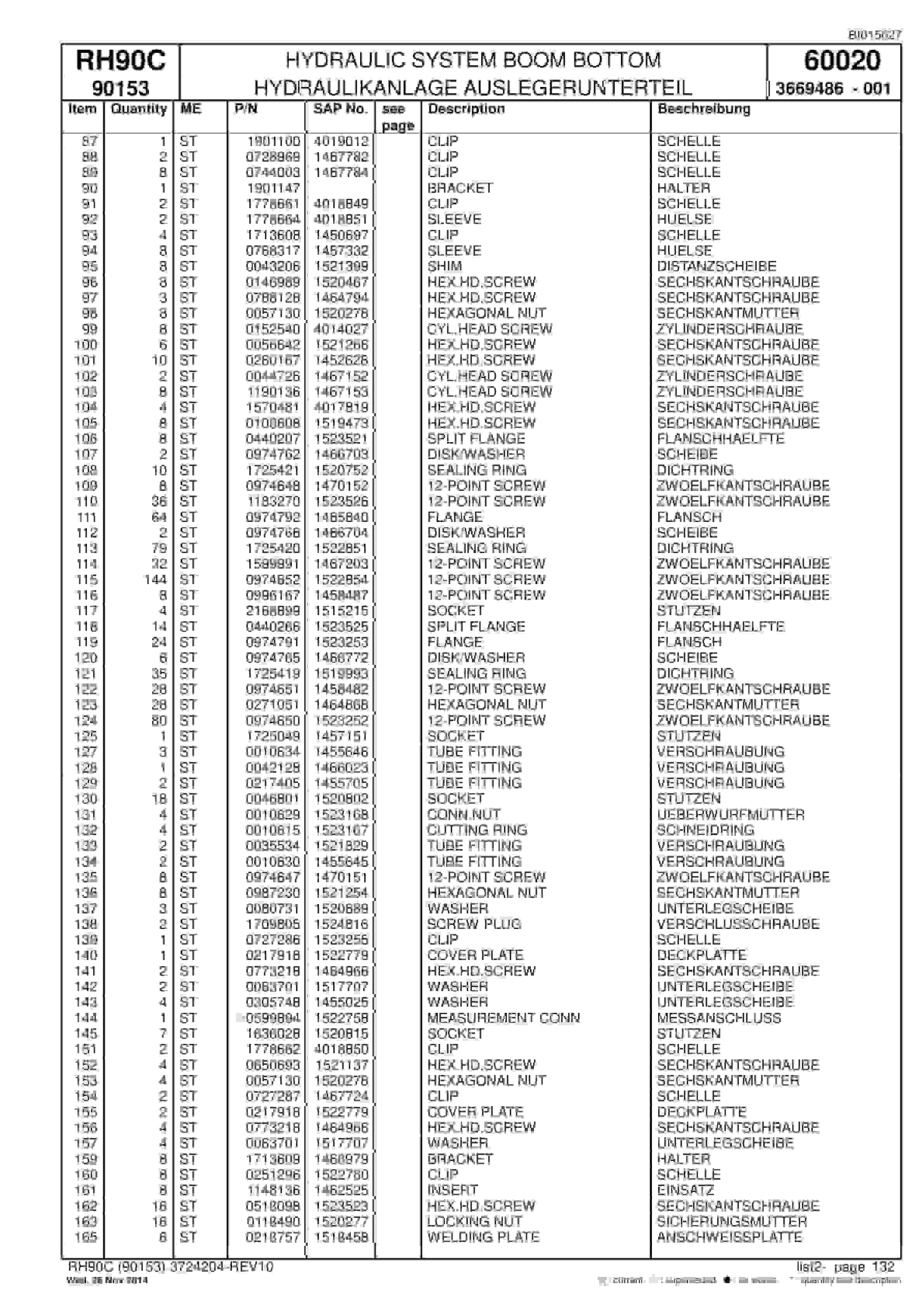 Caterpillar 6018 FS Hydraulic Shovel Spare Parts Manual BI015627-4