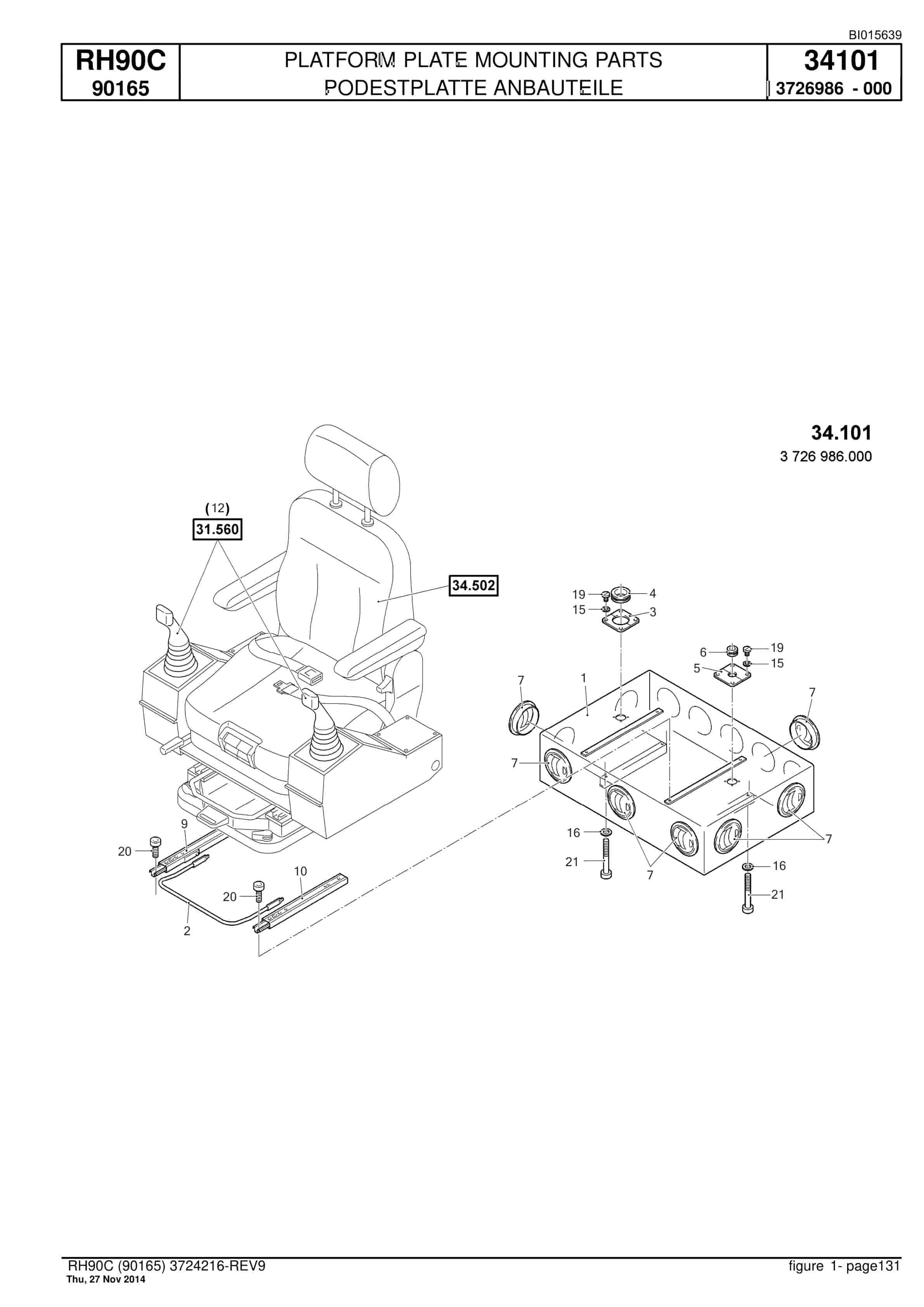 Caterpillar 6018 FS Hydraulic Shovel Spare Parts Manual BI015639-3