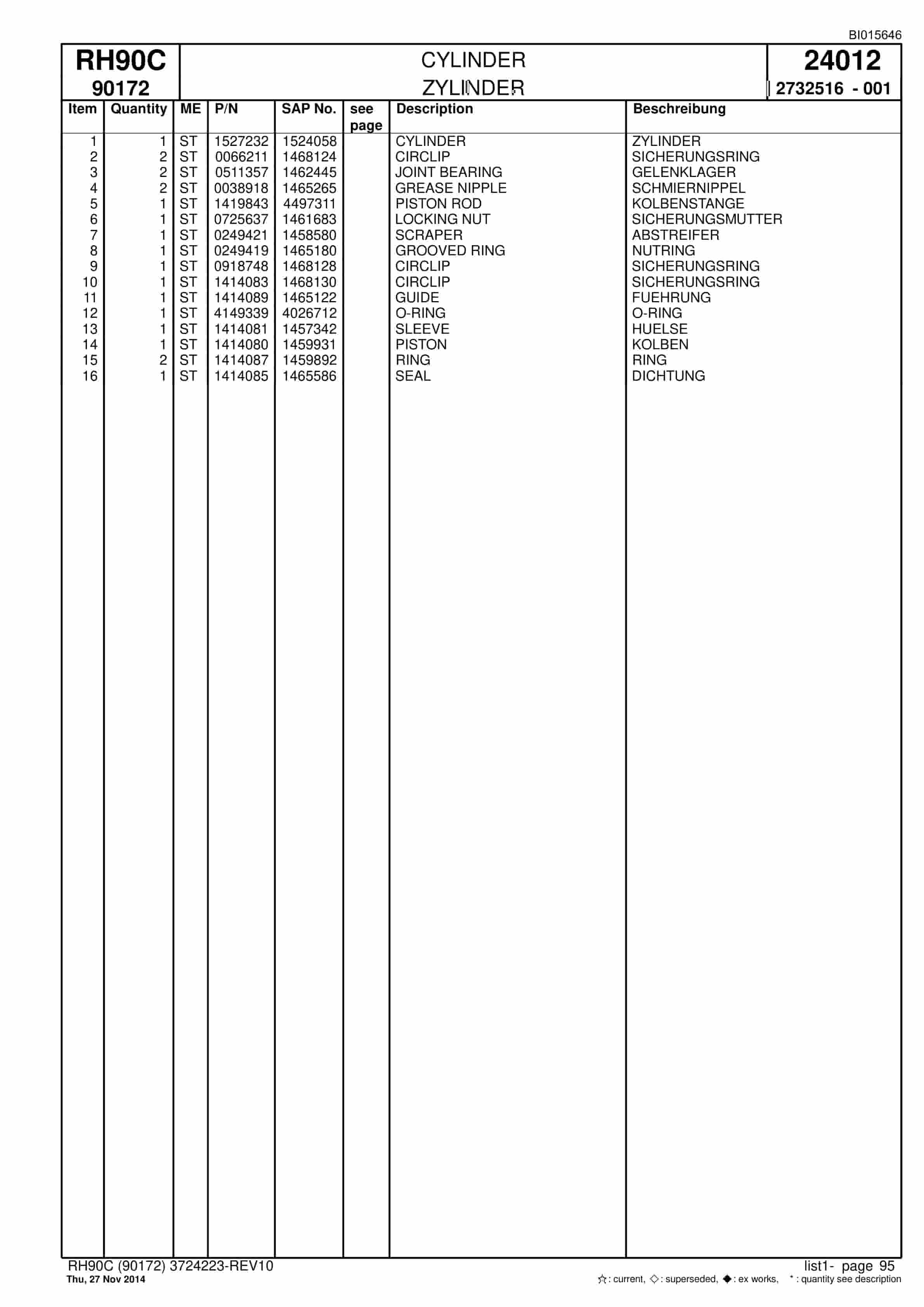 Caterpillar 6018 FS Hydraulic Shovel Spare Parts Manual BI015646-2