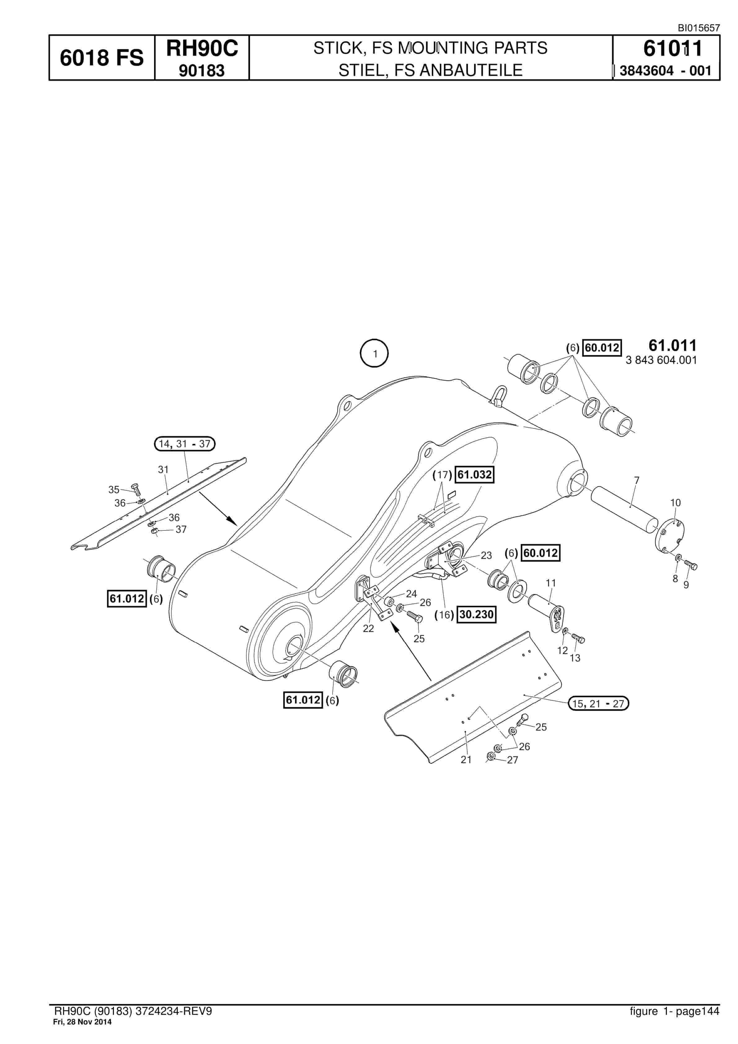 Caterpillar 6018 FS Hydraulic Shovel Spare Parts Manual BI015657-4