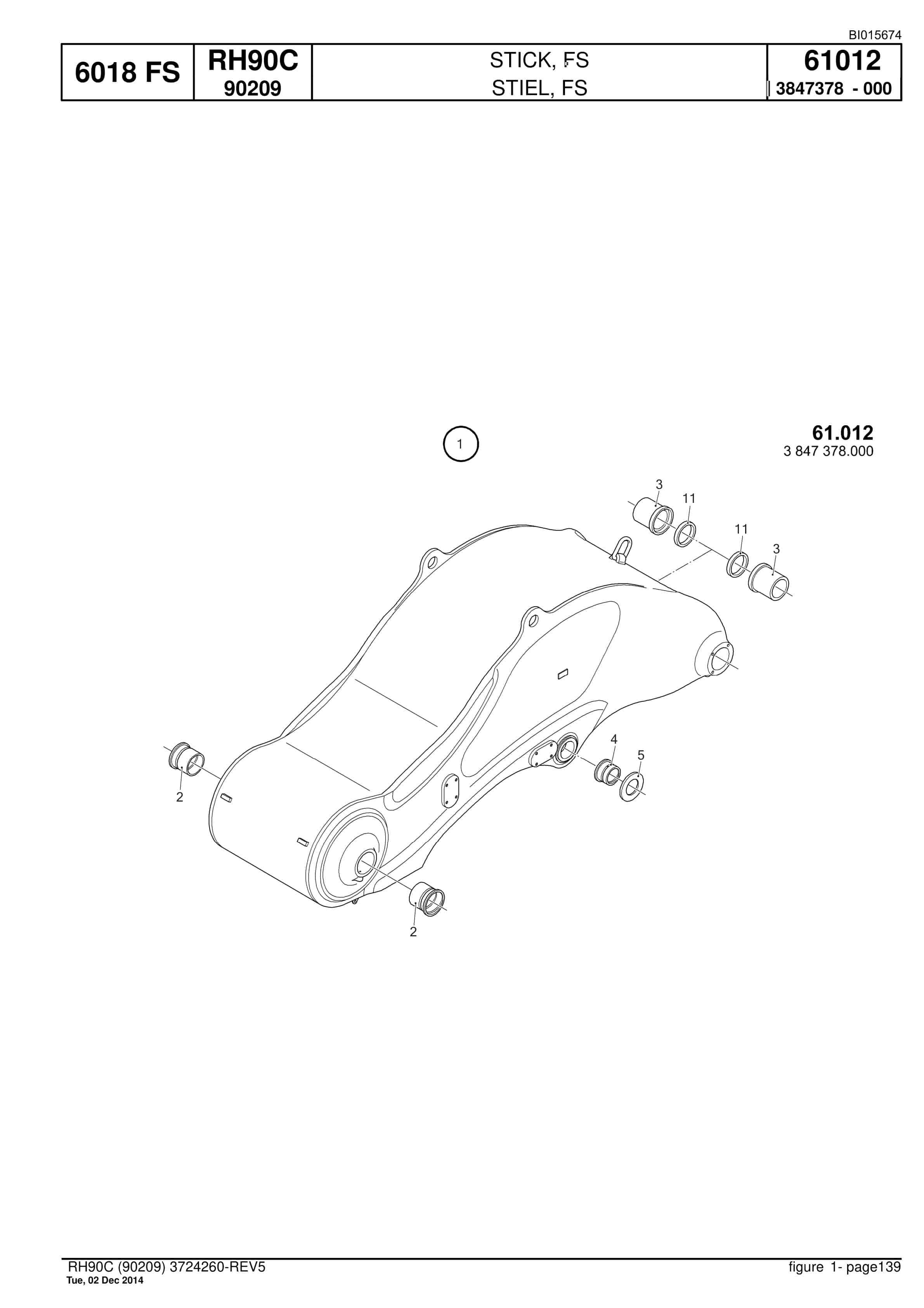 Caterpillar 6018 FS Hydraulic Shovel Spare Parts Manual BI015674-4