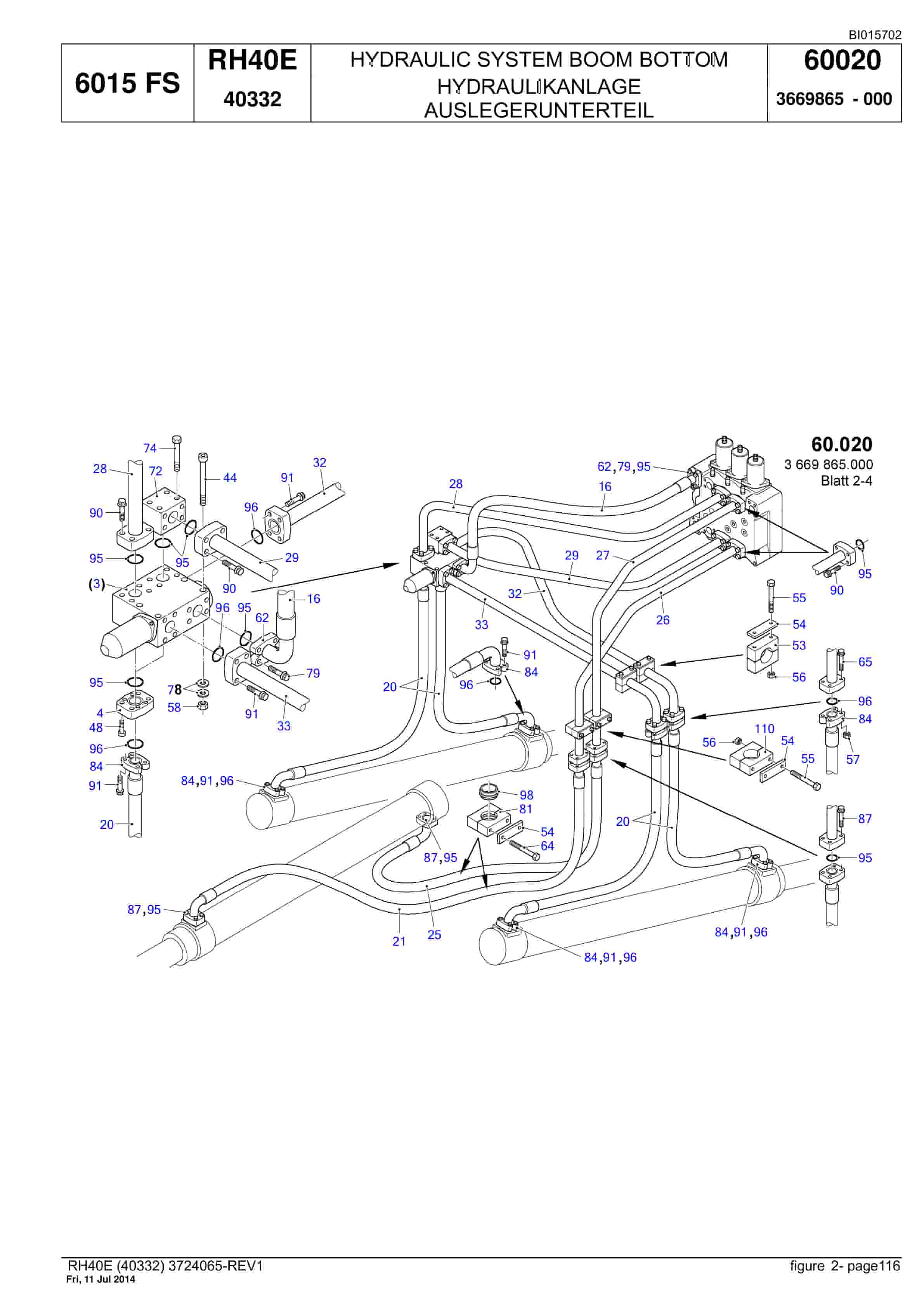 Caterpillar 6018 FS Hydraulic Shovel Spare Parts Manual BI015702-4