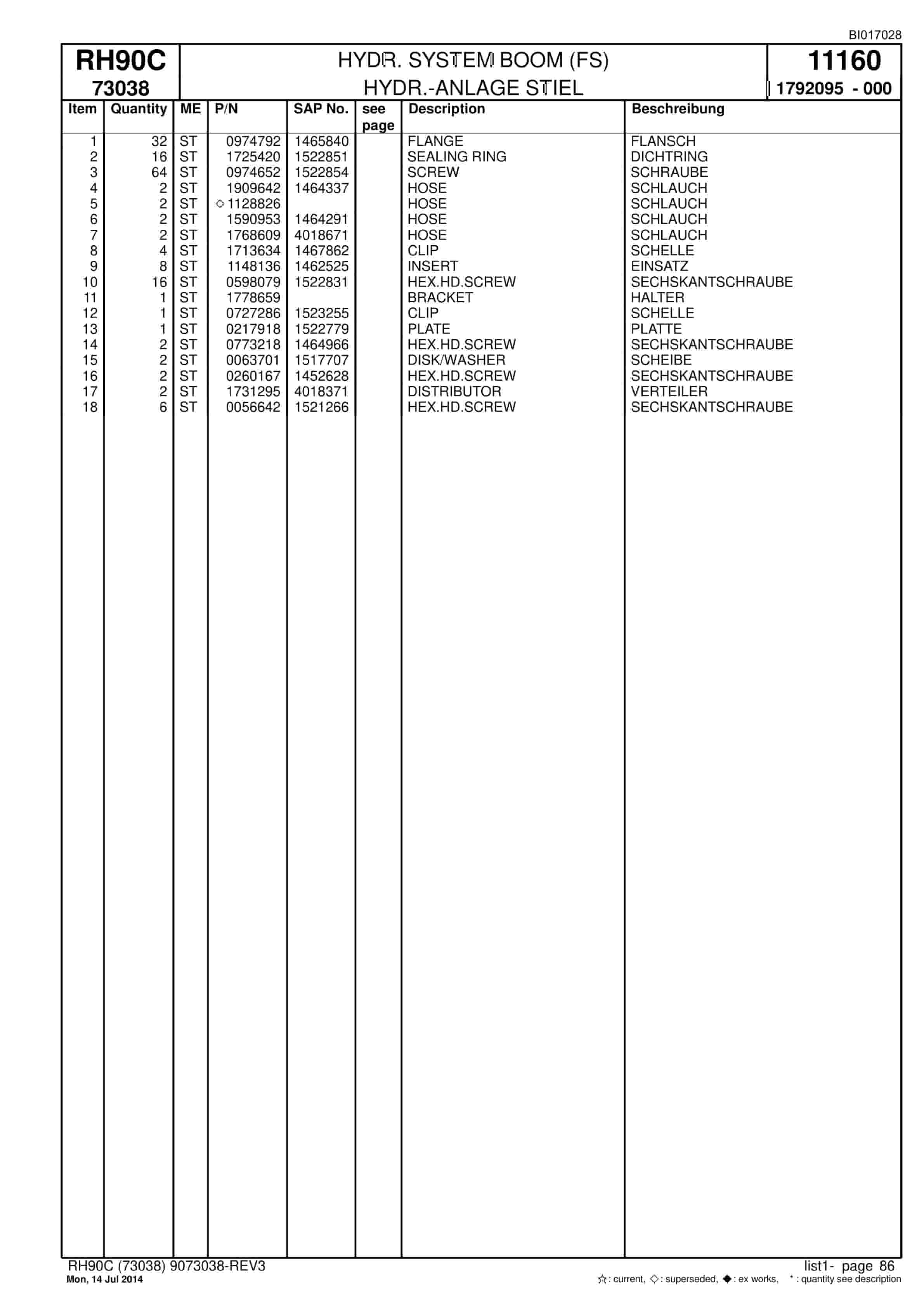 Caterpillar 6018 FS Hydraulic Shovel Spare Parts Manual BI017028-4