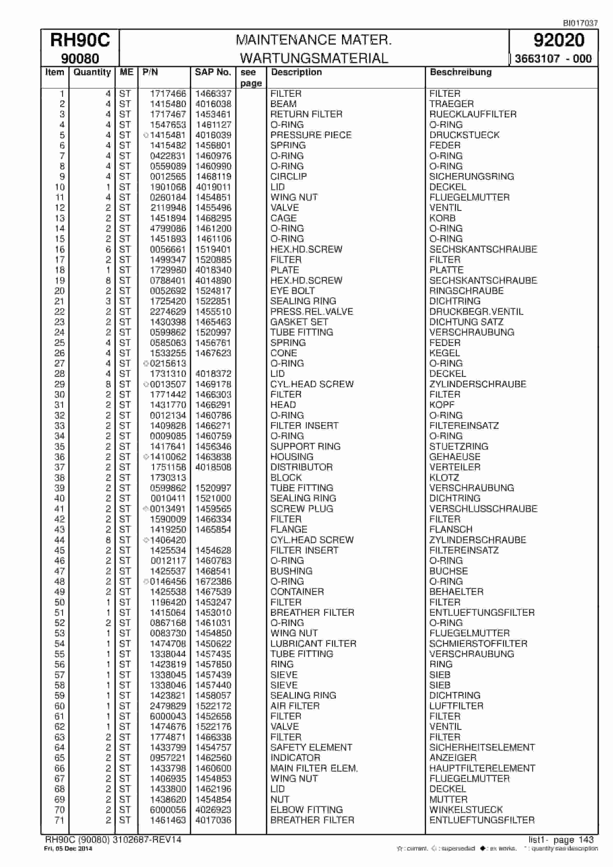 Caterpillar 6018 FS Hydraulic Shovel Spare Parts Manual BI017037-5