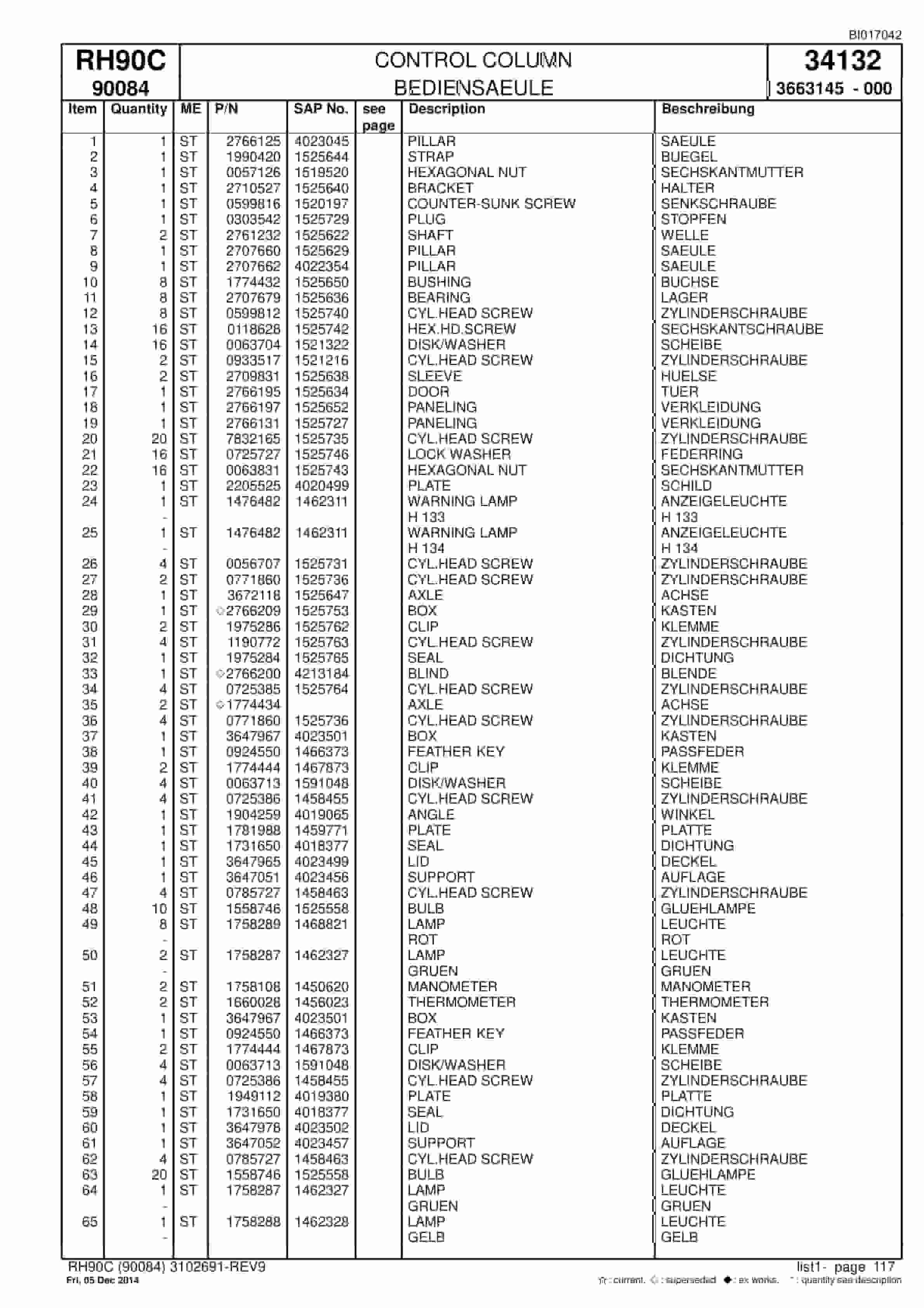 Caterpillar 6018 FS Hydraulic Shovel Spare Parts Manual BI017042-3