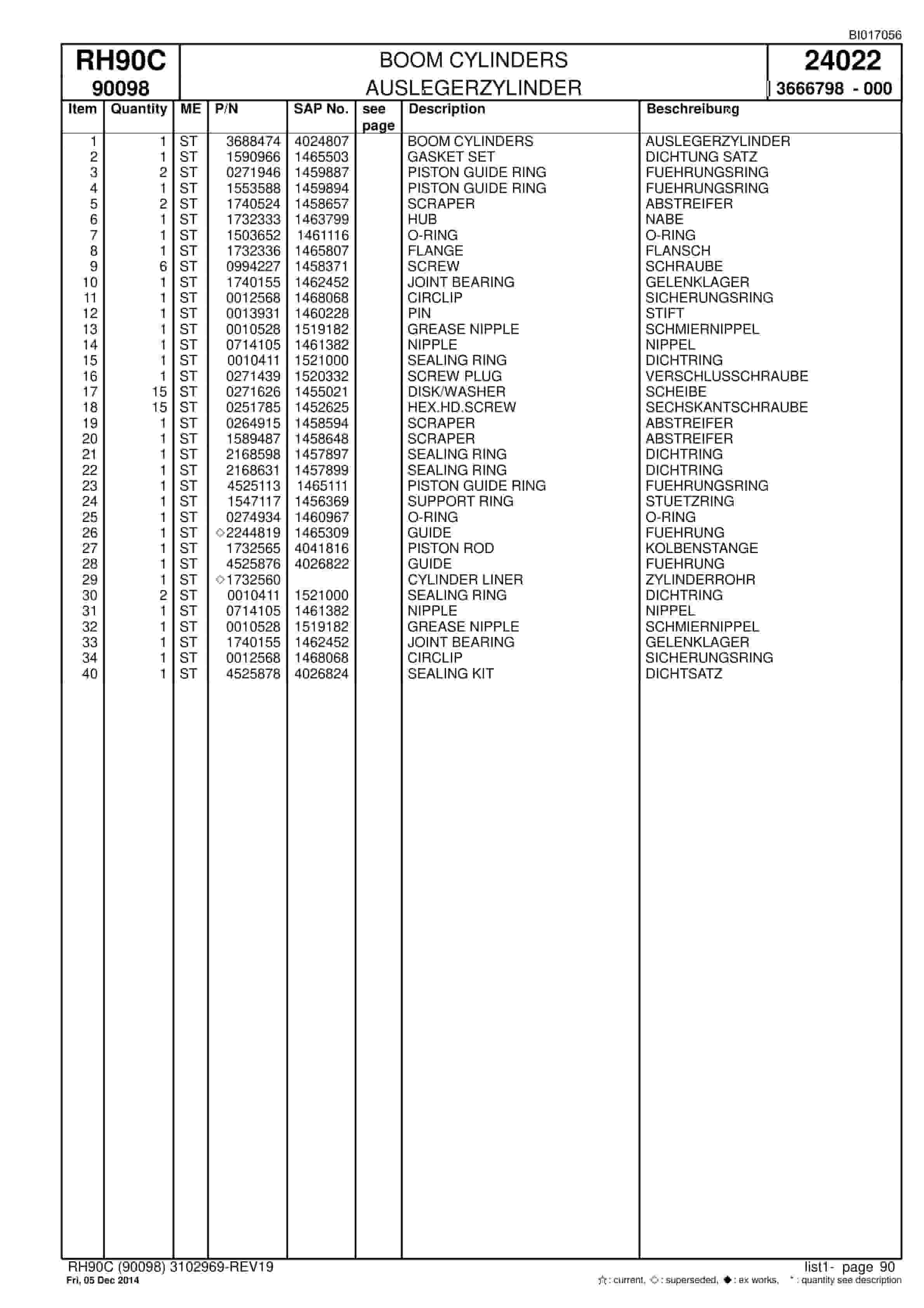 Caterpillar 6018 FS Hydraulic Shovel Spare Parts Manual BI017056-2