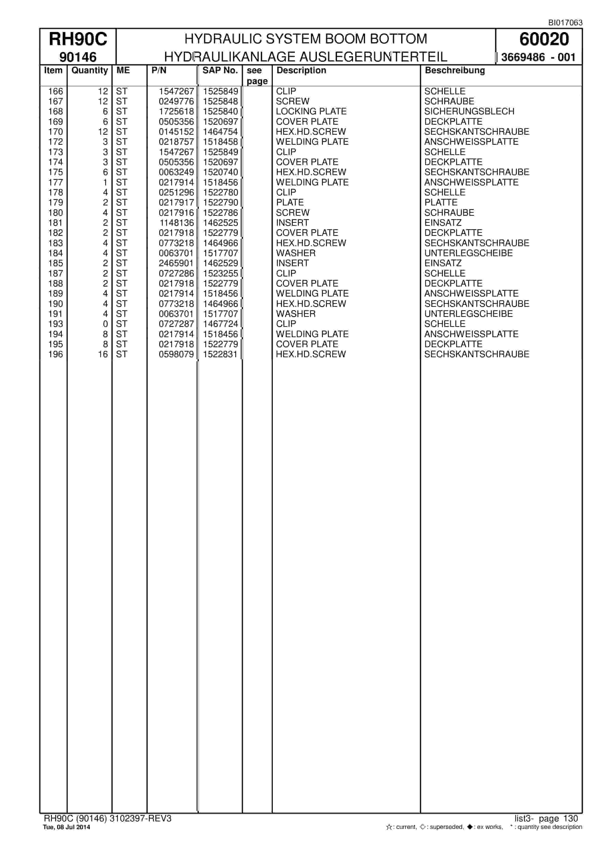 Caterpillar 6018 FS Hydraulic Shovel Spare Parts Manual BI017063-4