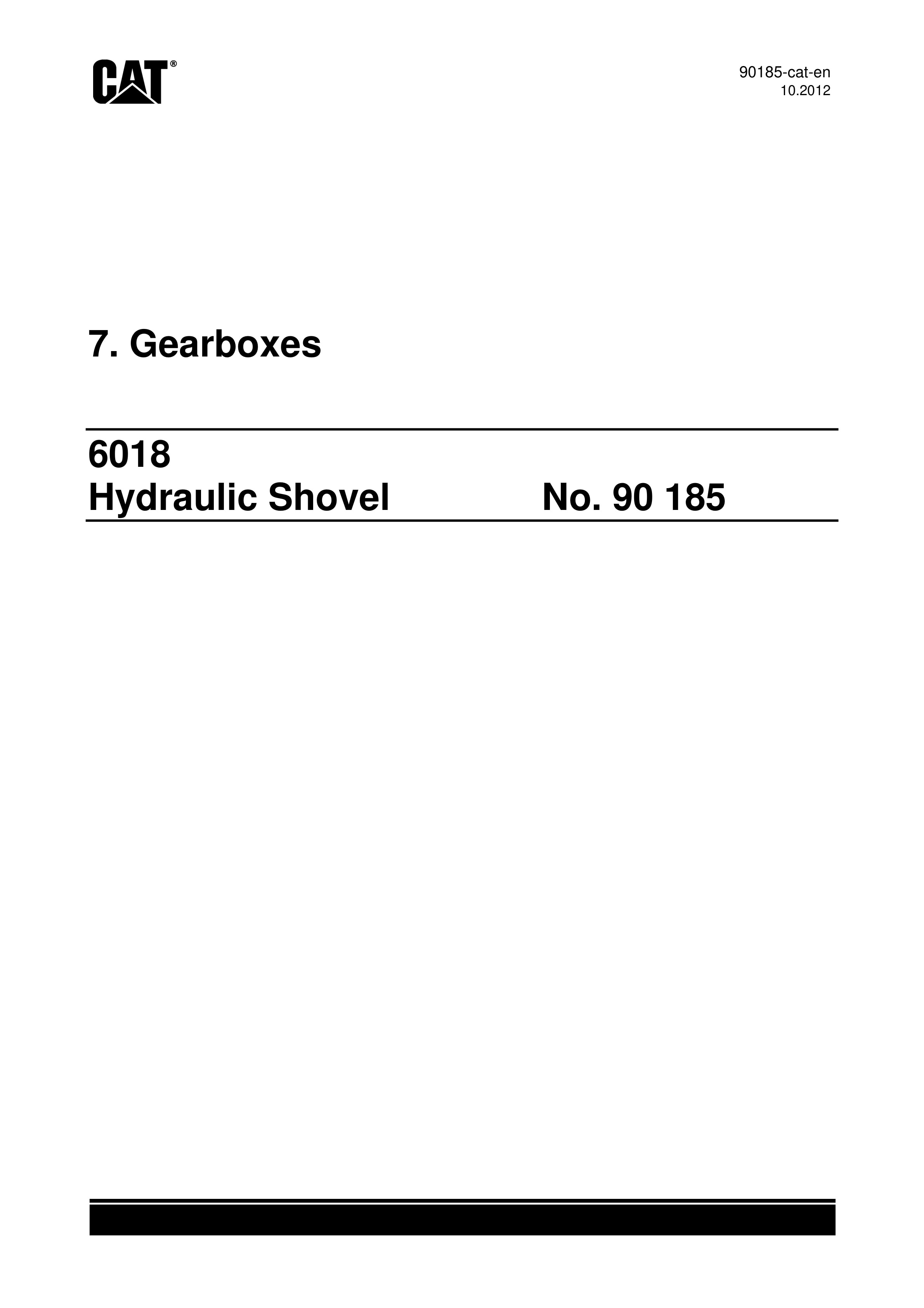 Caterpillar 6018 Hydraulic Shovel Service Manual 90185-cat-en-2
