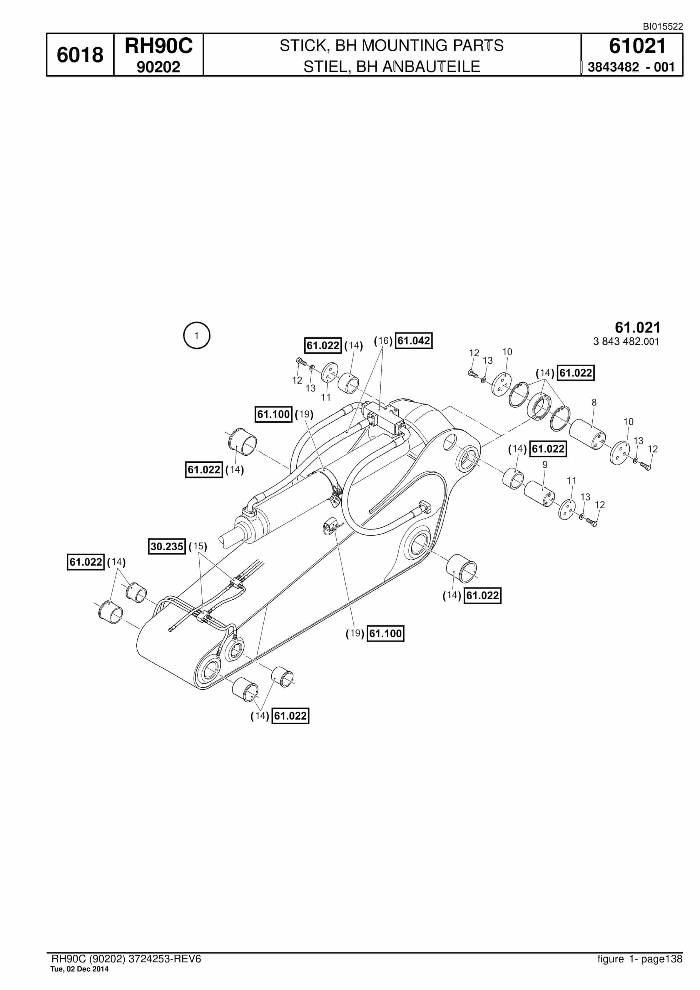 Caterpillar 6018 Hydraulic Shovel Spare Parts Manual BI015522-4