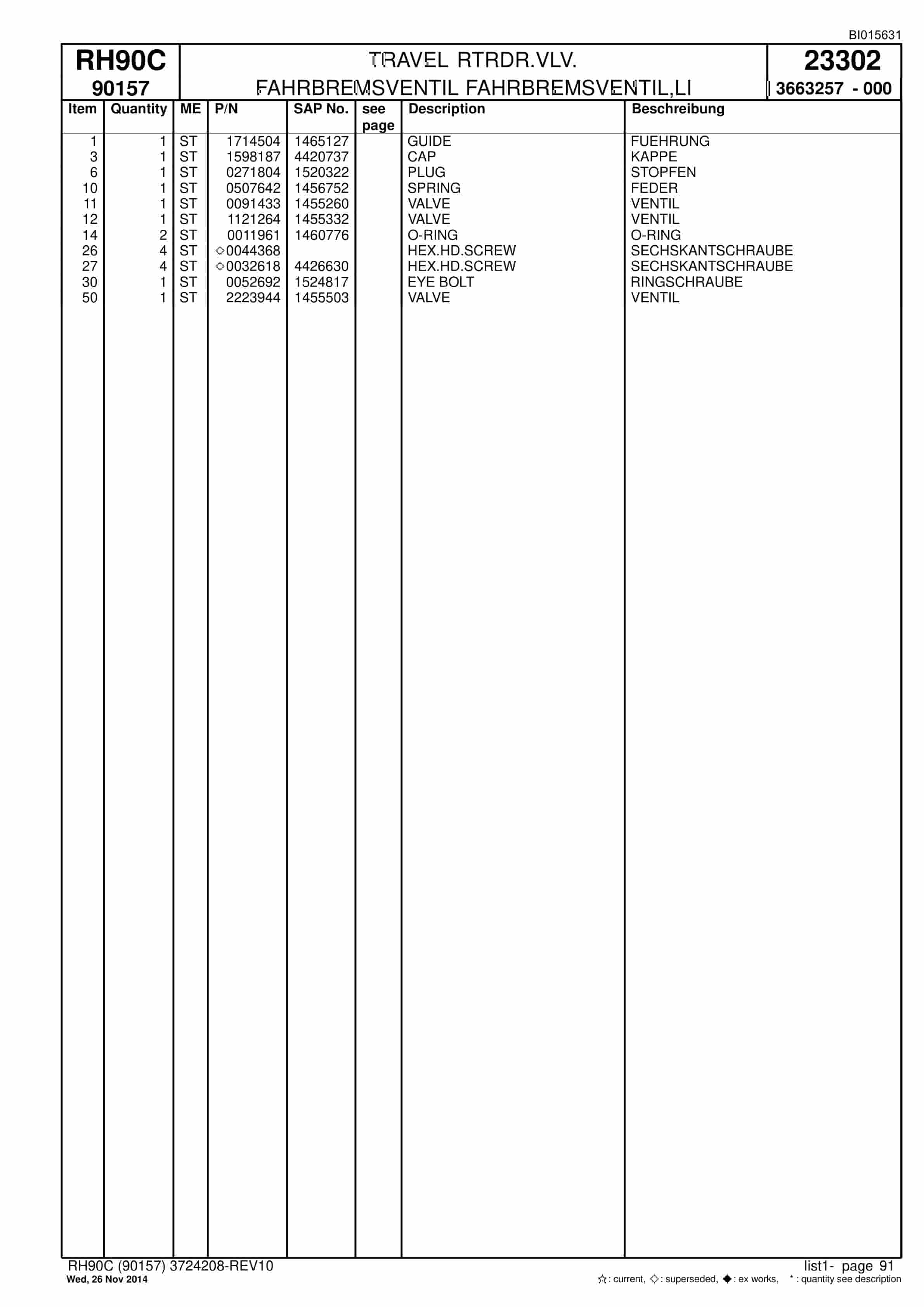 Caterpillar 6018 Hydraulic Shovel Spare Parts Manual BI015631-2
