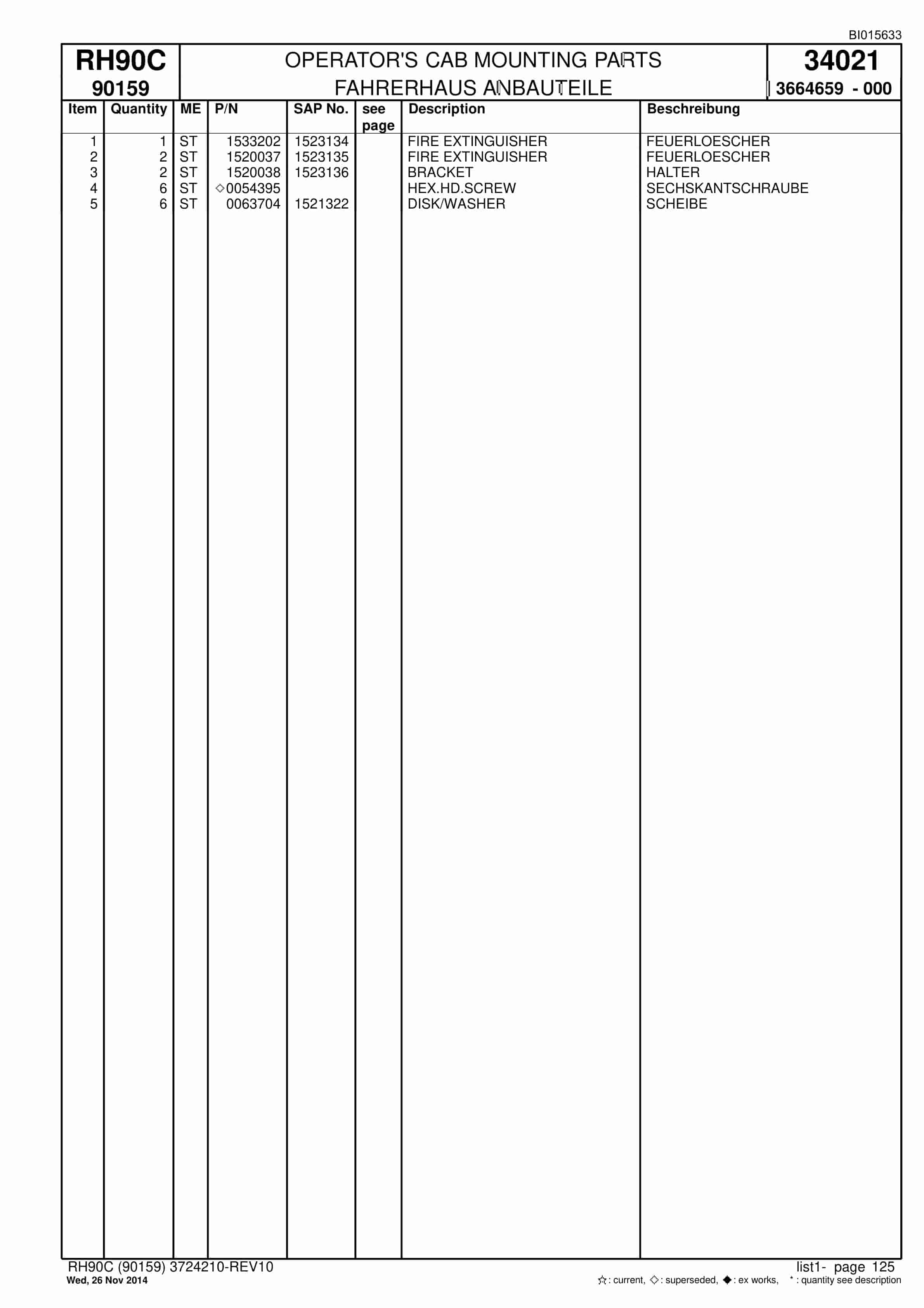 Caterpillar 6018 Hydraulic Shovel Spare Parts Manual BI015633-3