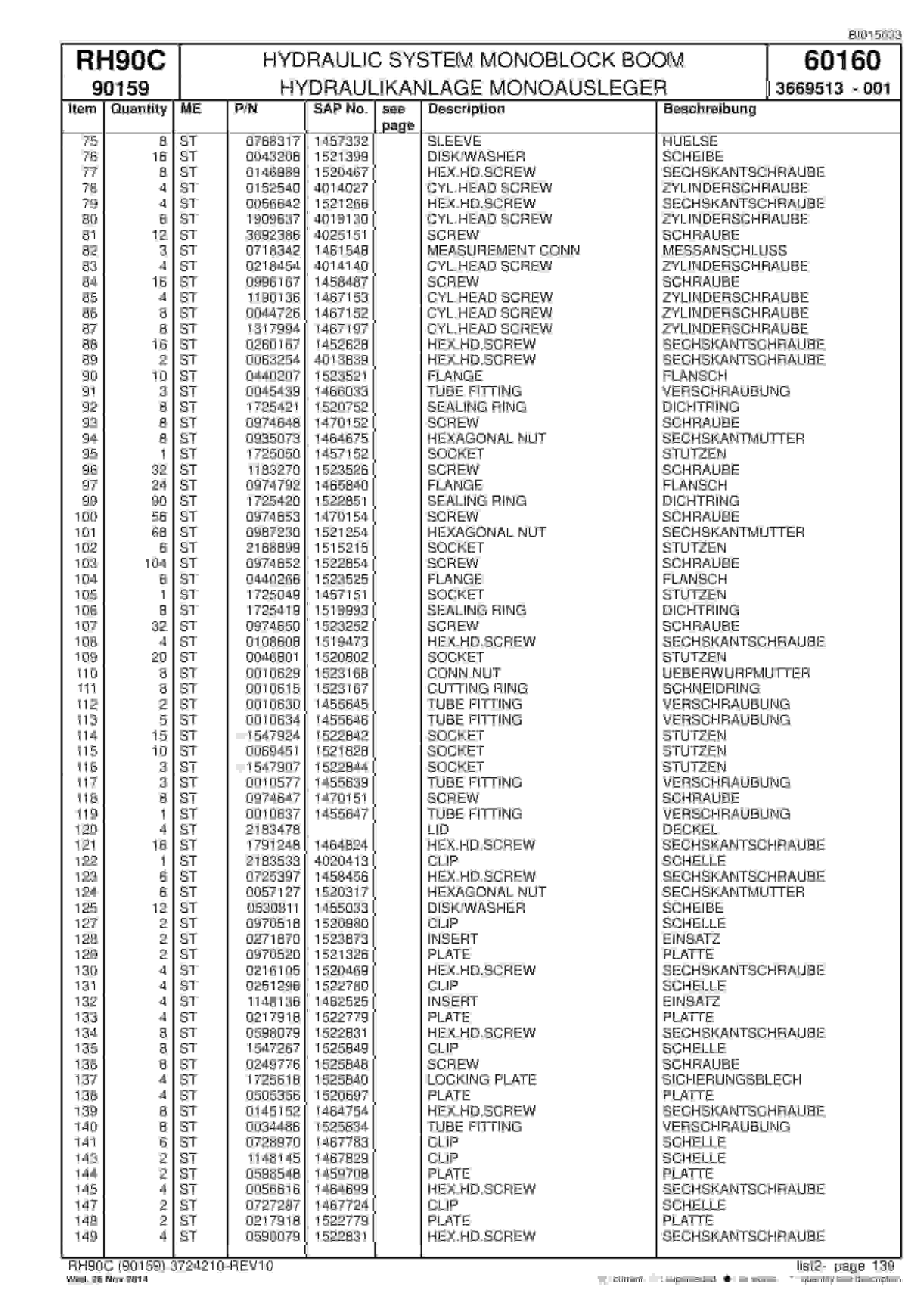 Caterpillar 6018 Hydraulic Shovel Spare Parts Manual BI015633-4
