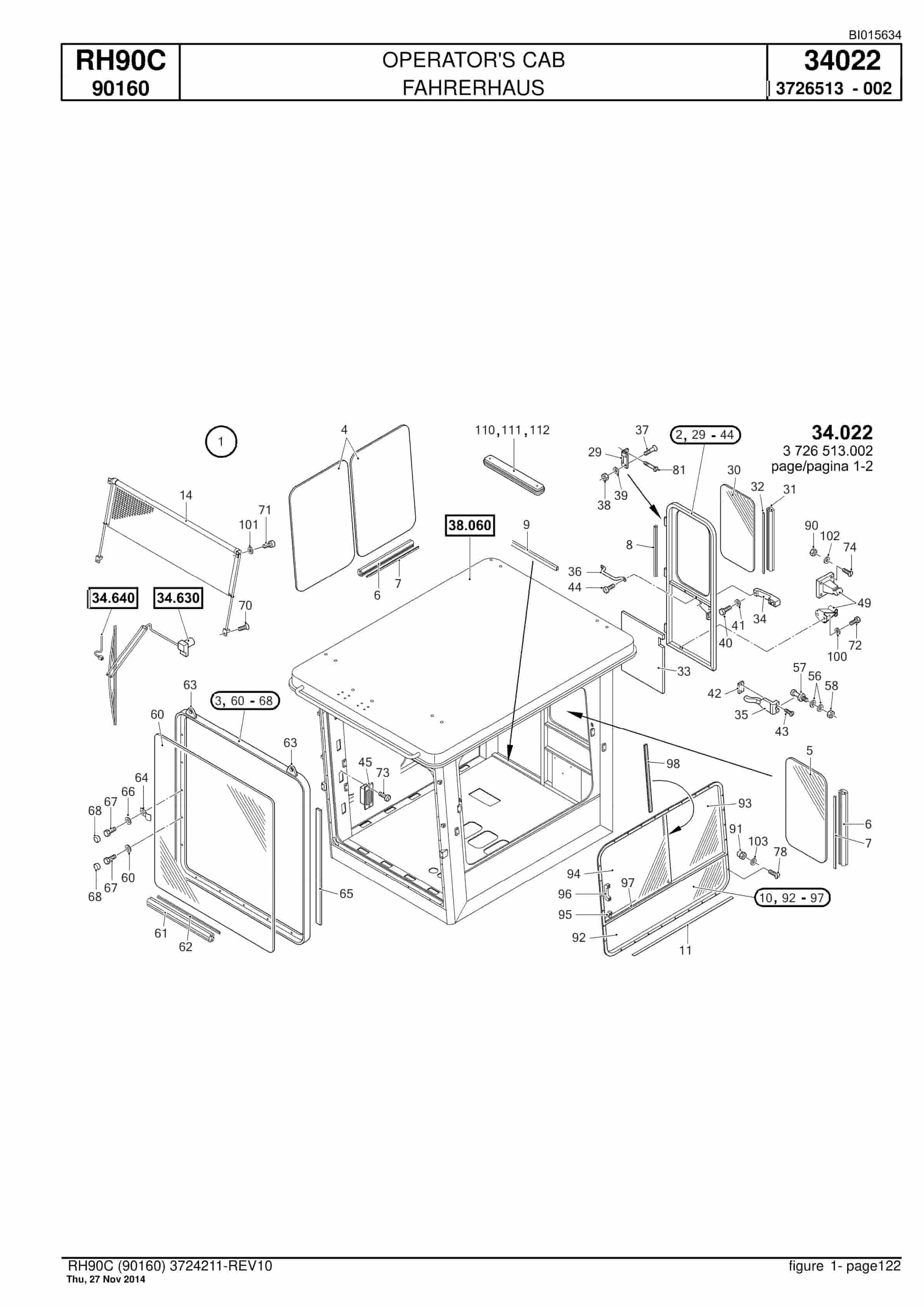 Caterpillar 6018 Hydraulic Shovel Spare Parts Manual BI015634-3