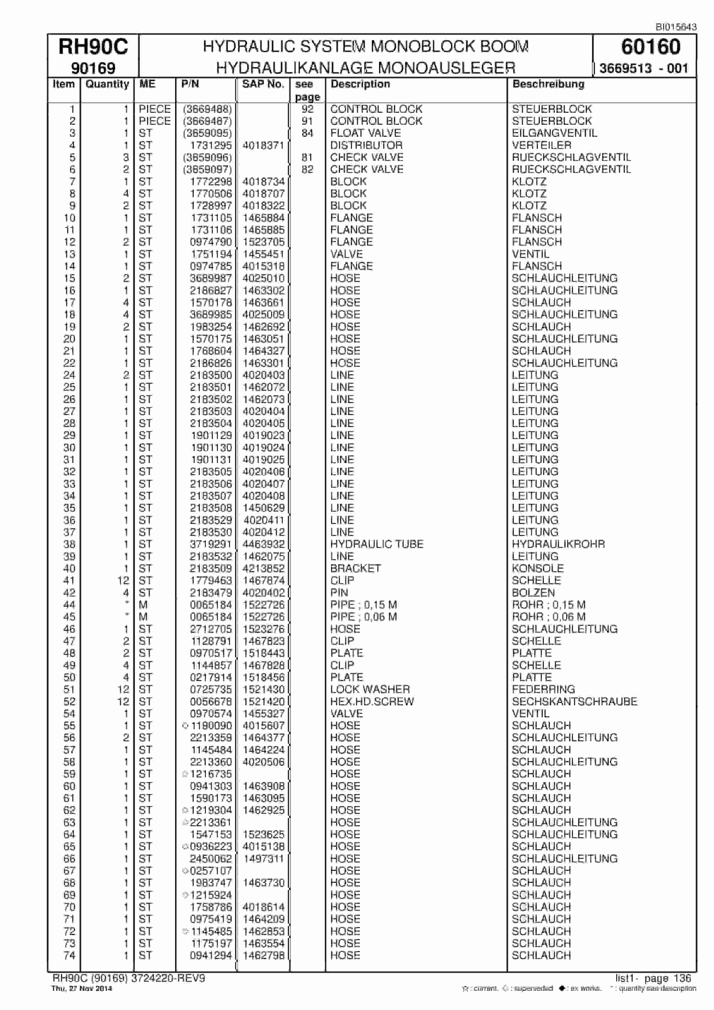 Caterpillar 6018 Hydraulic Shovel Spare Parts Manual BI015643-4
