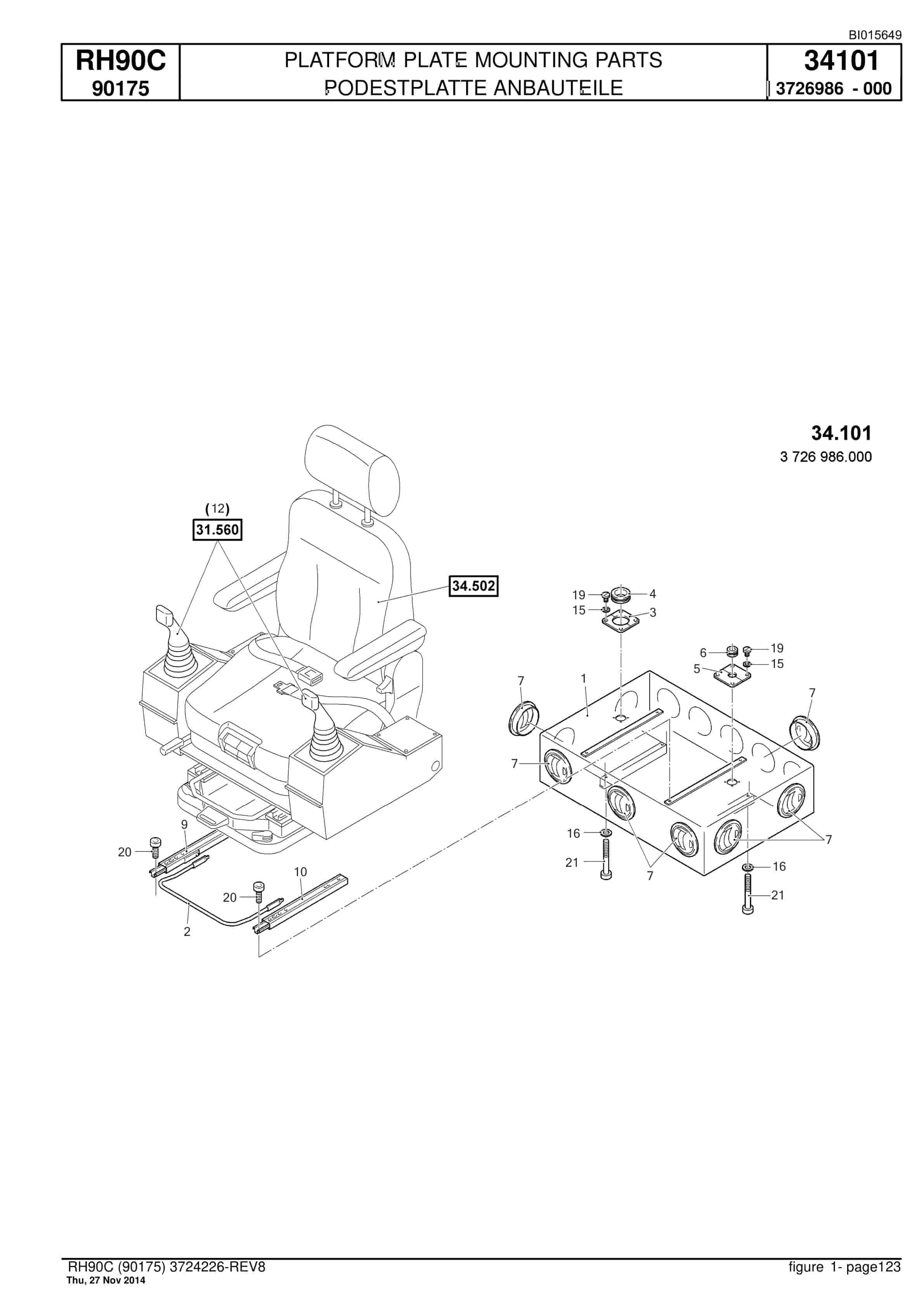 Caterpillar 6018 Hydraulic Shovel Spare Parts Manual BI015649-3