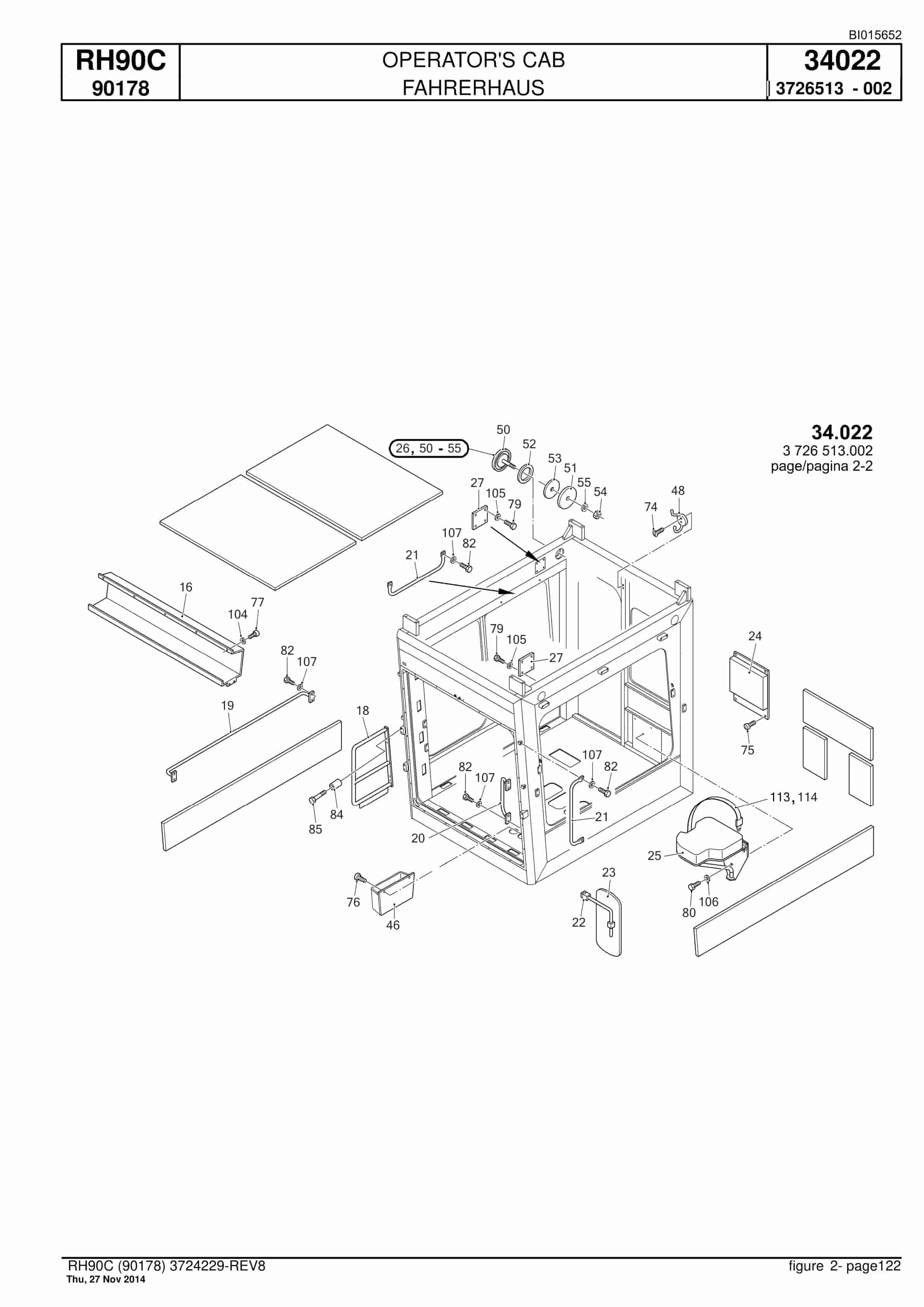 Caterpillar 6018 Hydraulic Shovel Spare Parts Manual BI015652-3