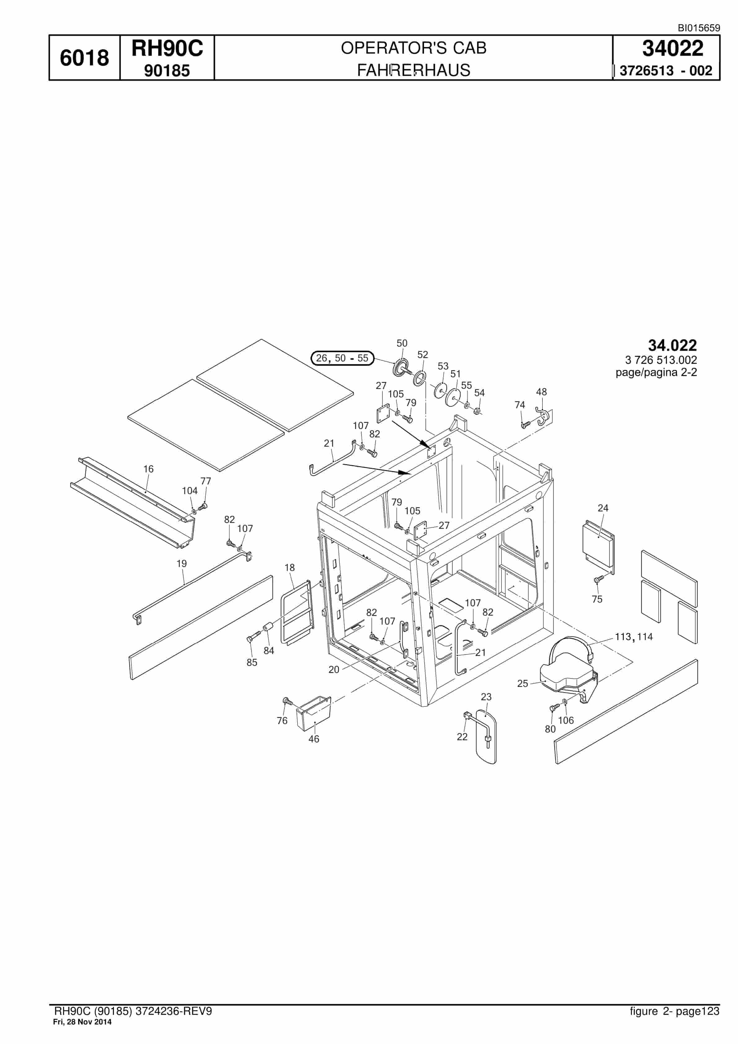 Caterpillar 6018 Hydraulic Shovel Spare Parts Manual BI015659-3