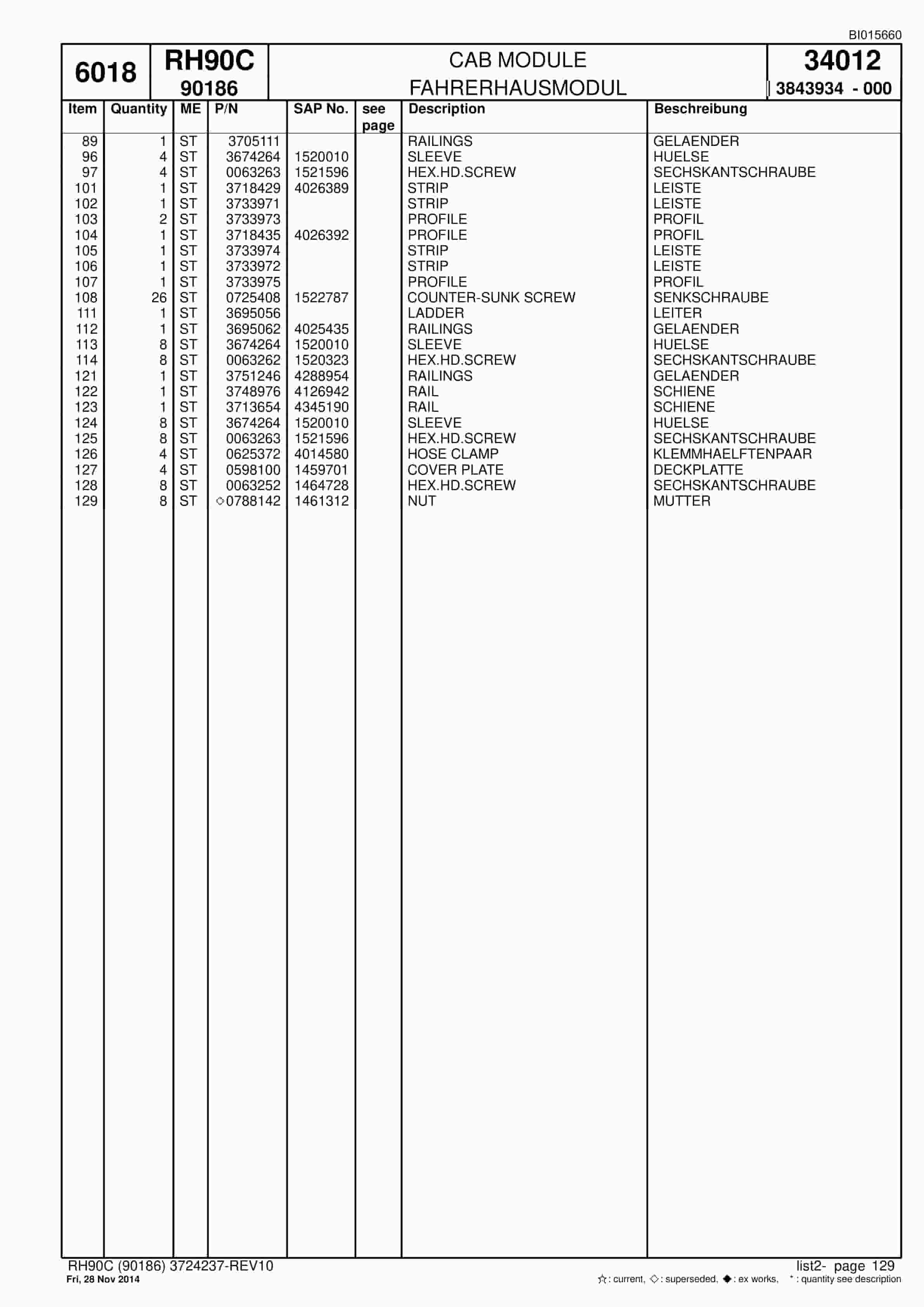 Caterpillar 6018 Hydraulic Shovel Spare Parts Manual BI015660-3
