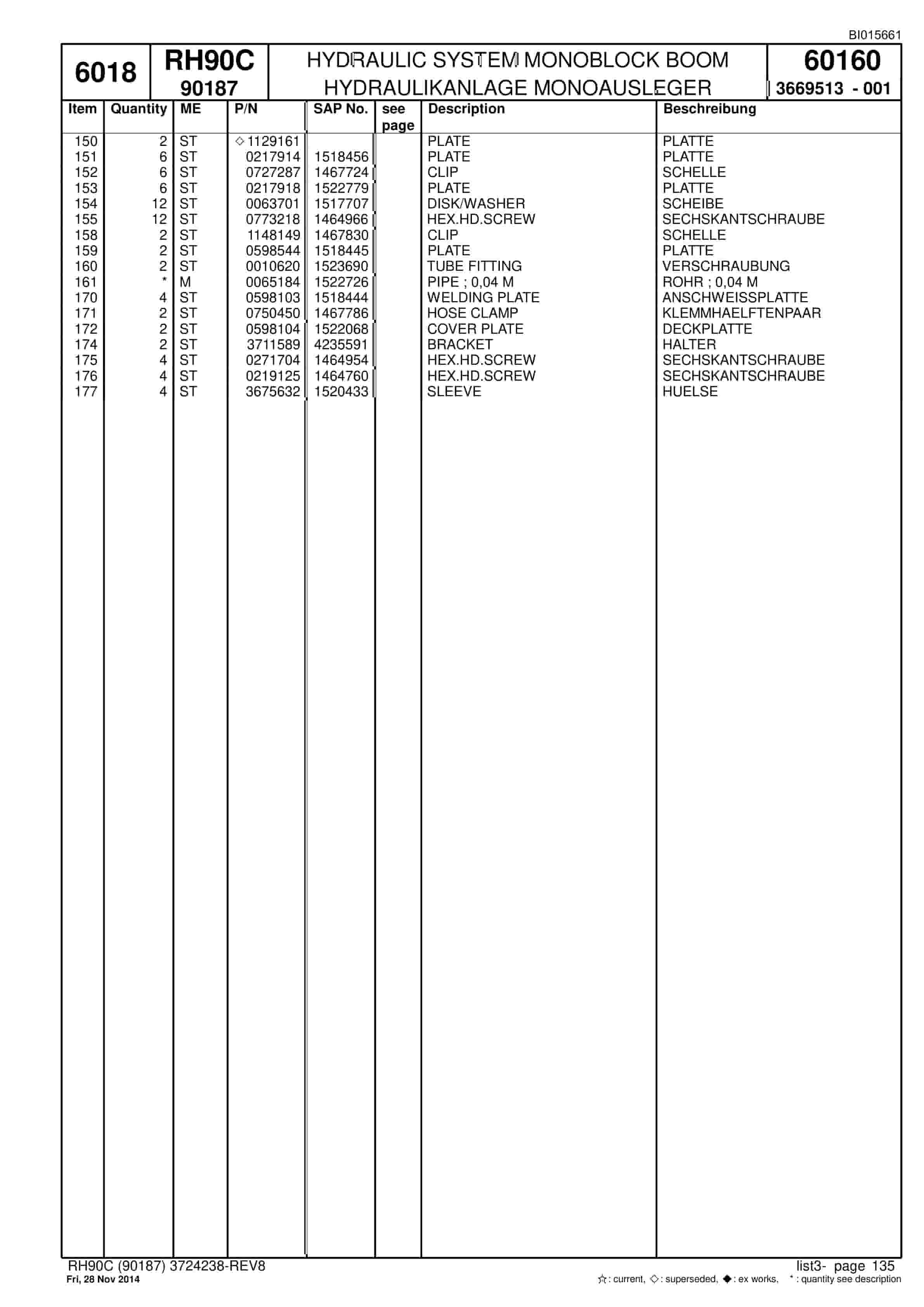 Caterpillar 6018 Hydraulic Shovel Spare Parts Manual BI015661-4