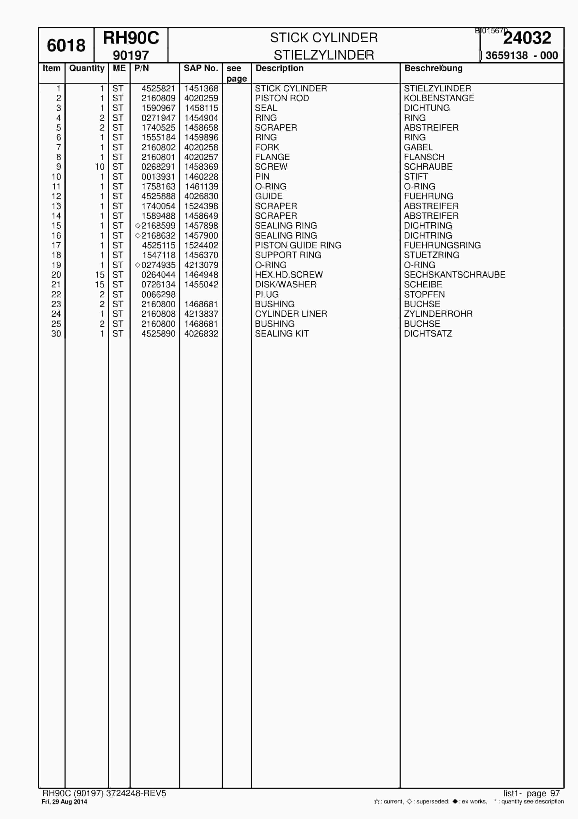 Caterpillar 6018 Hydraulic Shovel Spare Parts Manual BI015670-2