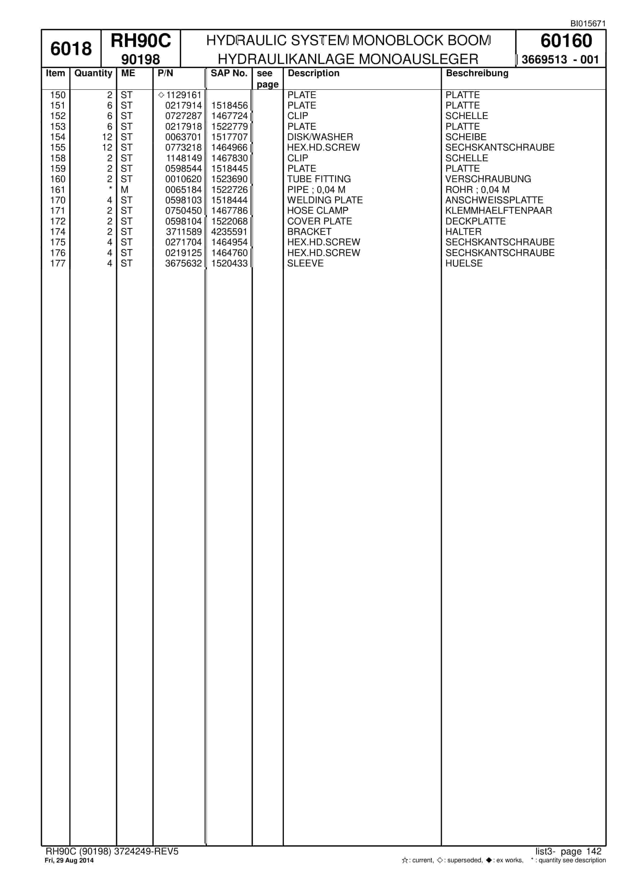 Caterpillar 6018 Hydraulic Shovel Spare Parts Manual BI015671-4