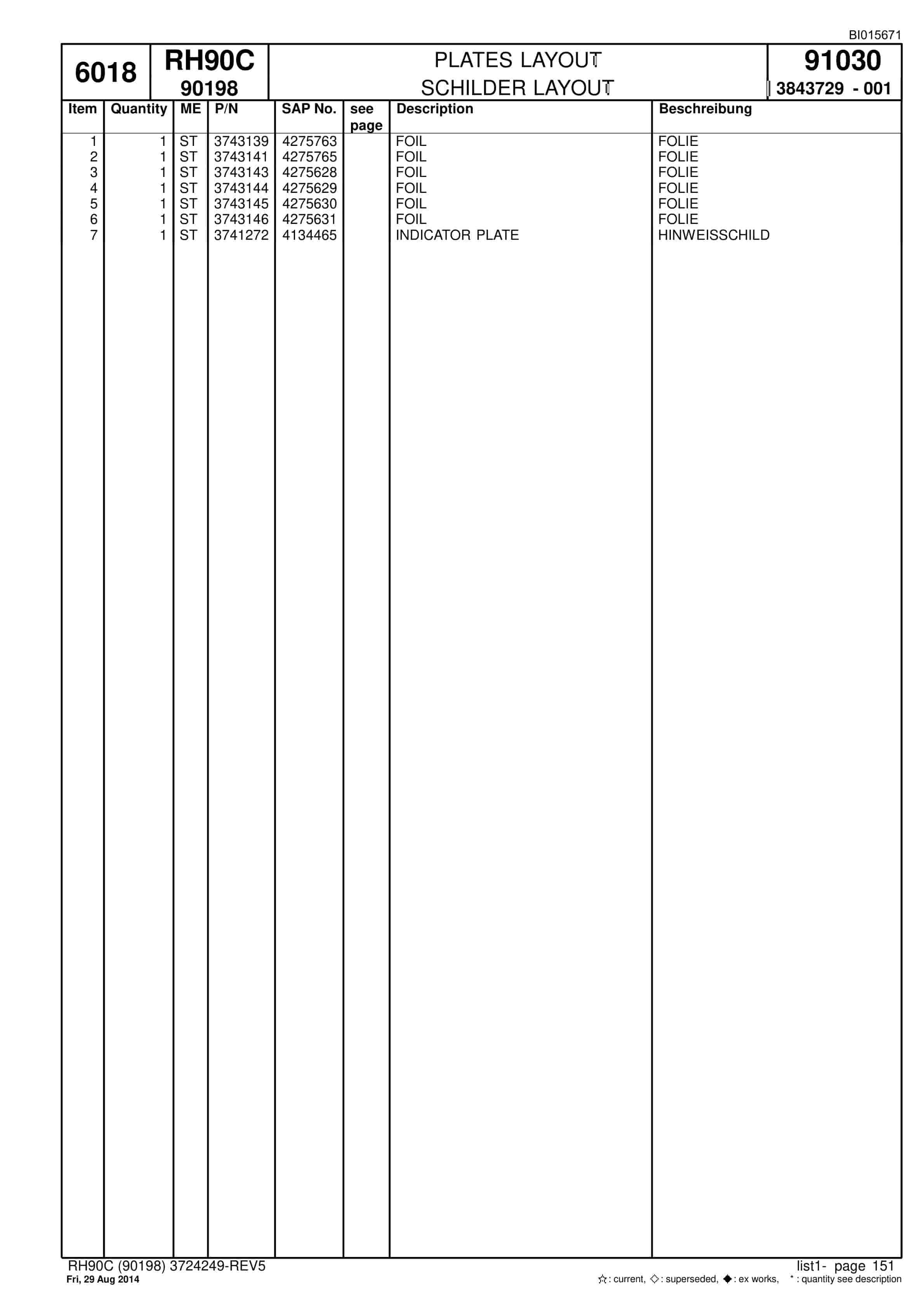 Caterpillar 6018 Hydraulic Shovel Spare Parts Manual BI015671-5