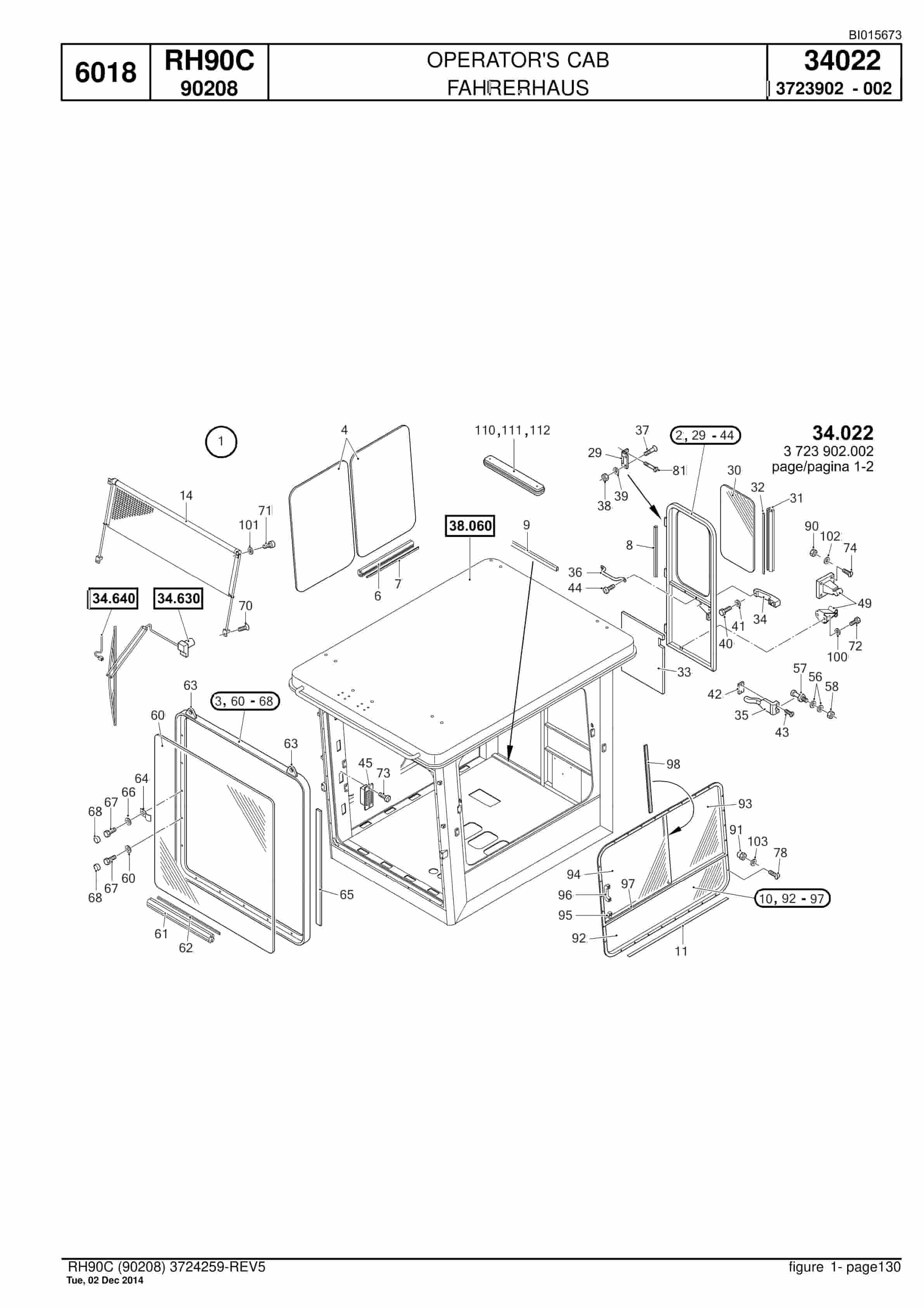 Caterpillar 6018 Hydraulic Shovel Spare Parts Manual BI015673-3