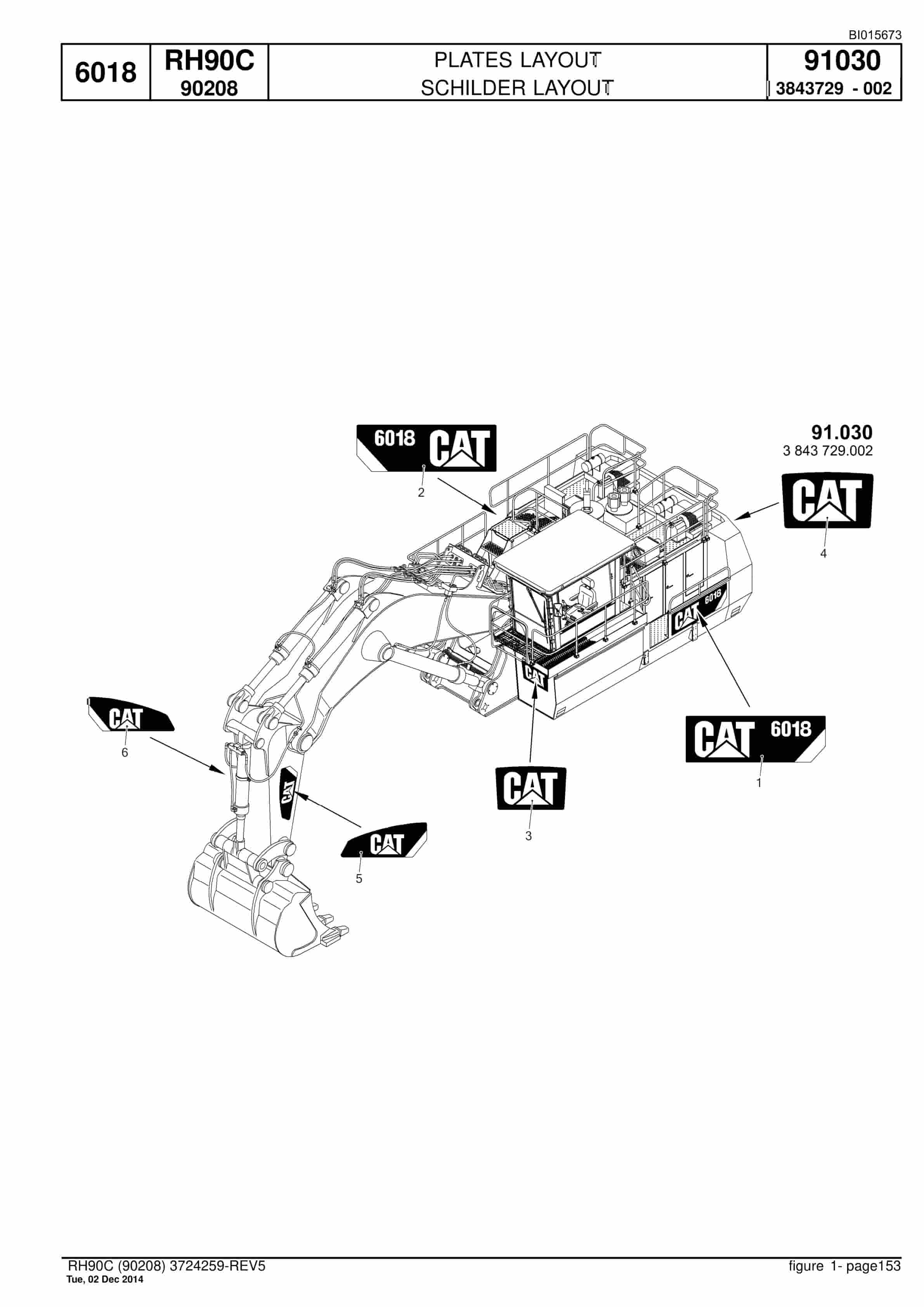 Caterpillar 6018 Hydraulic Shovel Spare Parts Manual BI015673-5