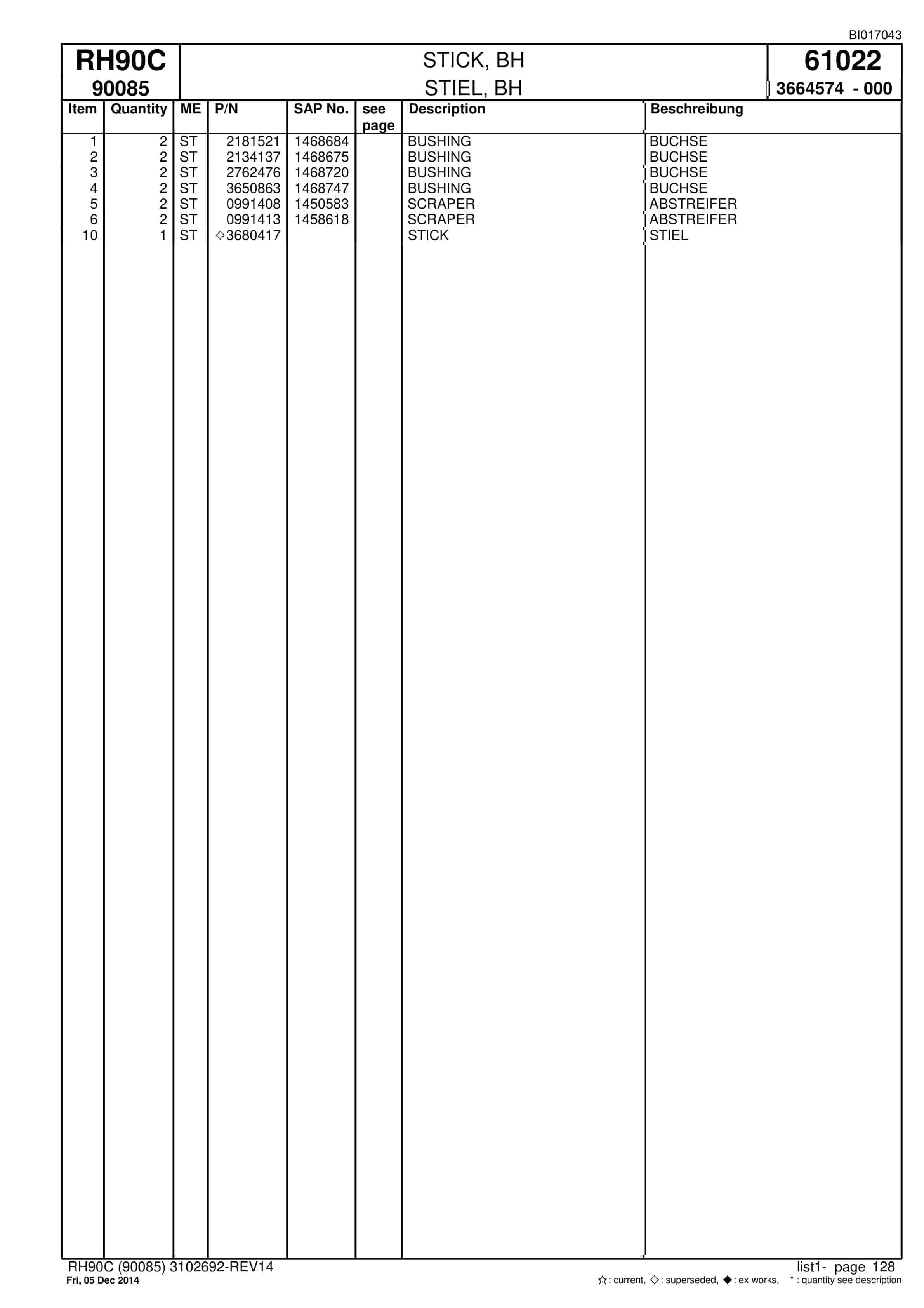 Caterpillar 6018 Hydraulic Shovel Spare Parts Manual BI017043-4