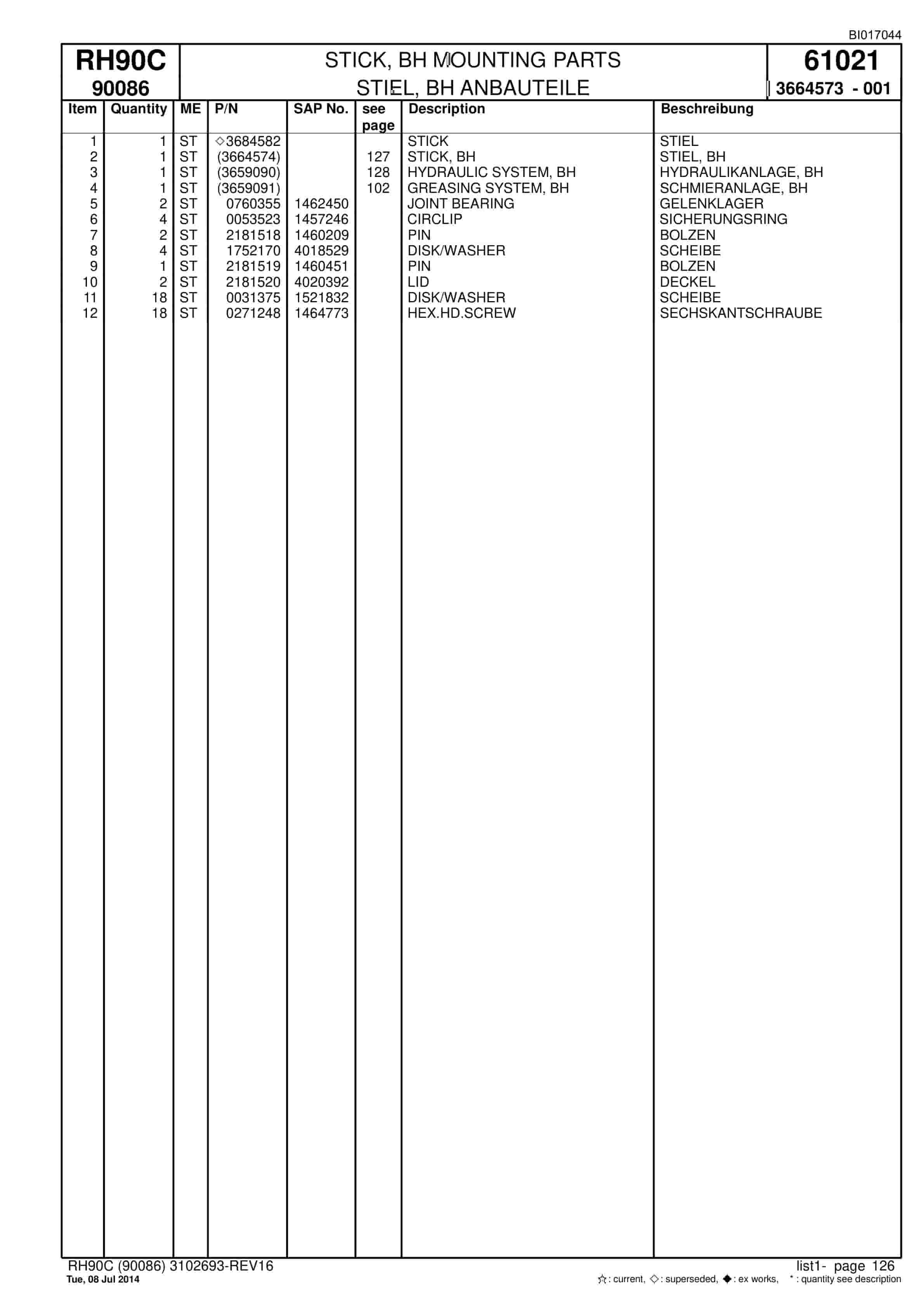 Caterpillar 6018 Hydraulic Shovel Spare Parts Manual BI017044-4