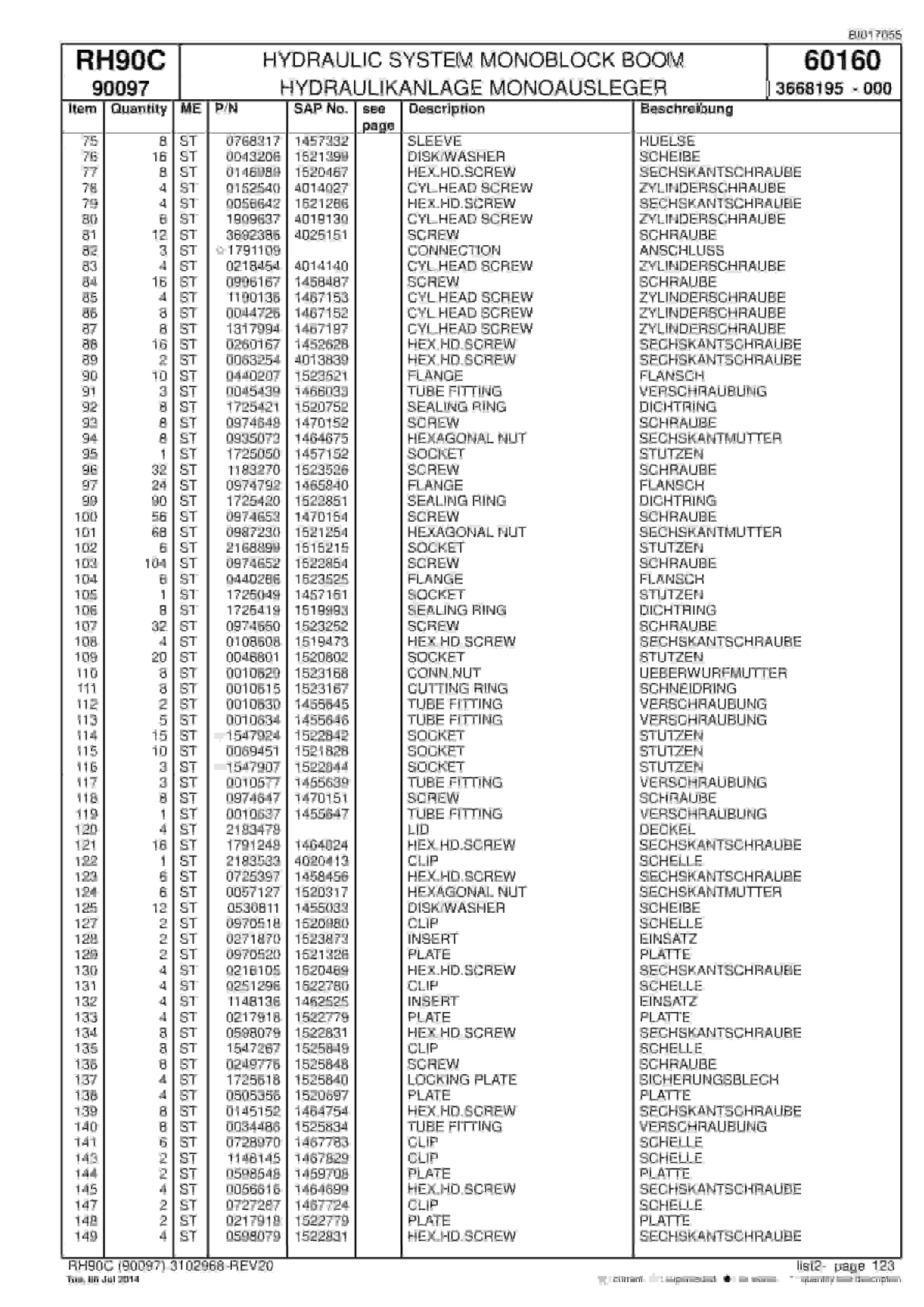 Caterpillar 6018 Hydraulic Shovel Spare Parts Manual BI017055-4